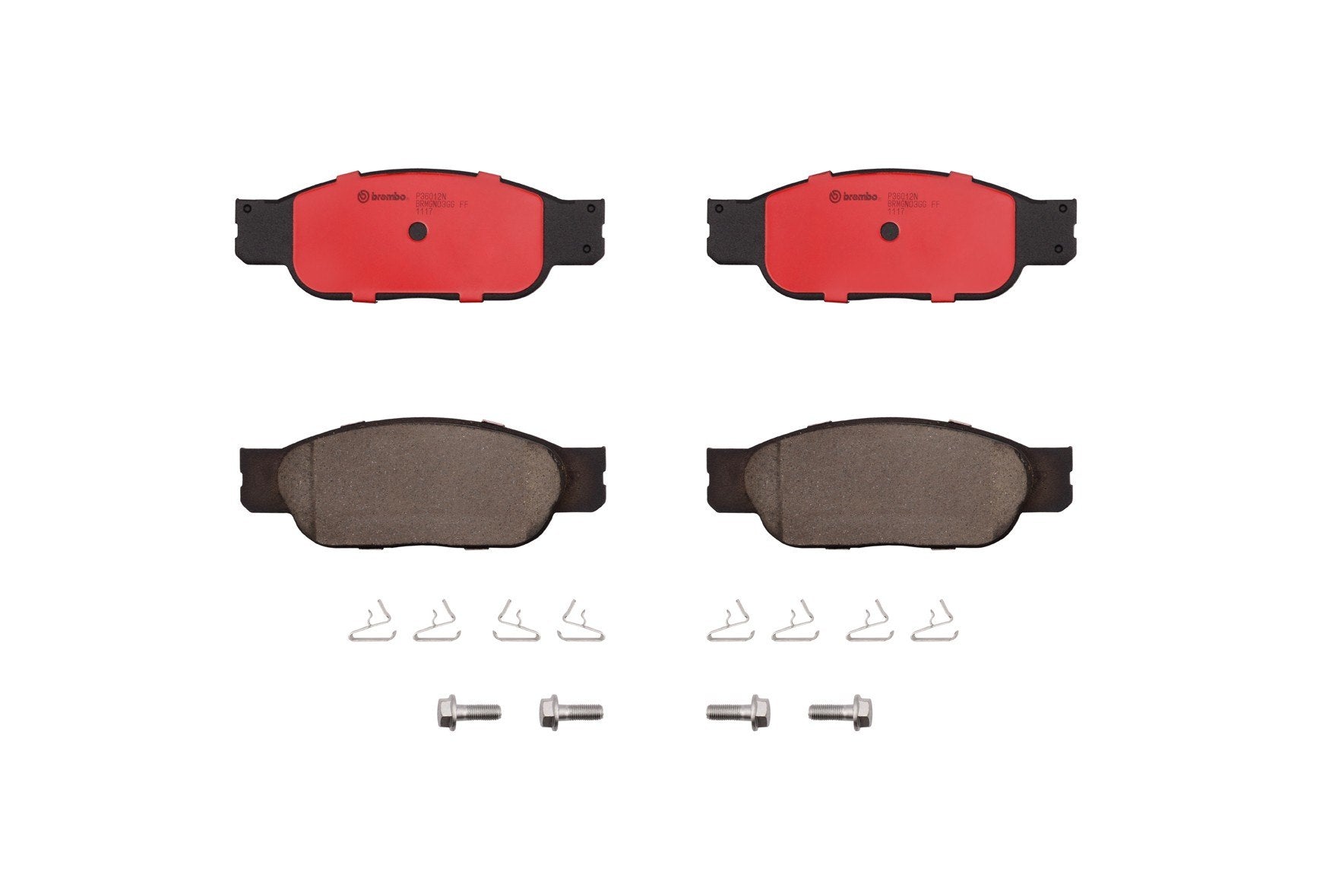 Top View of Front Disc Brake Pad Set BREMBO P36012N