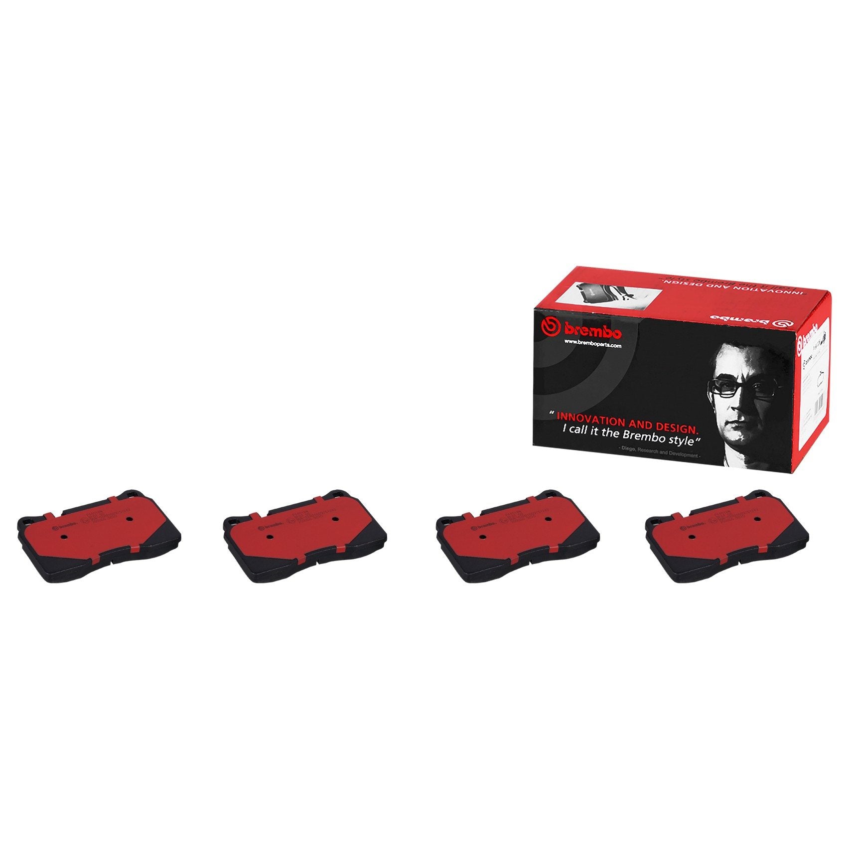 Front View of Front Disc Brake Pad Set BREMBO P44018N