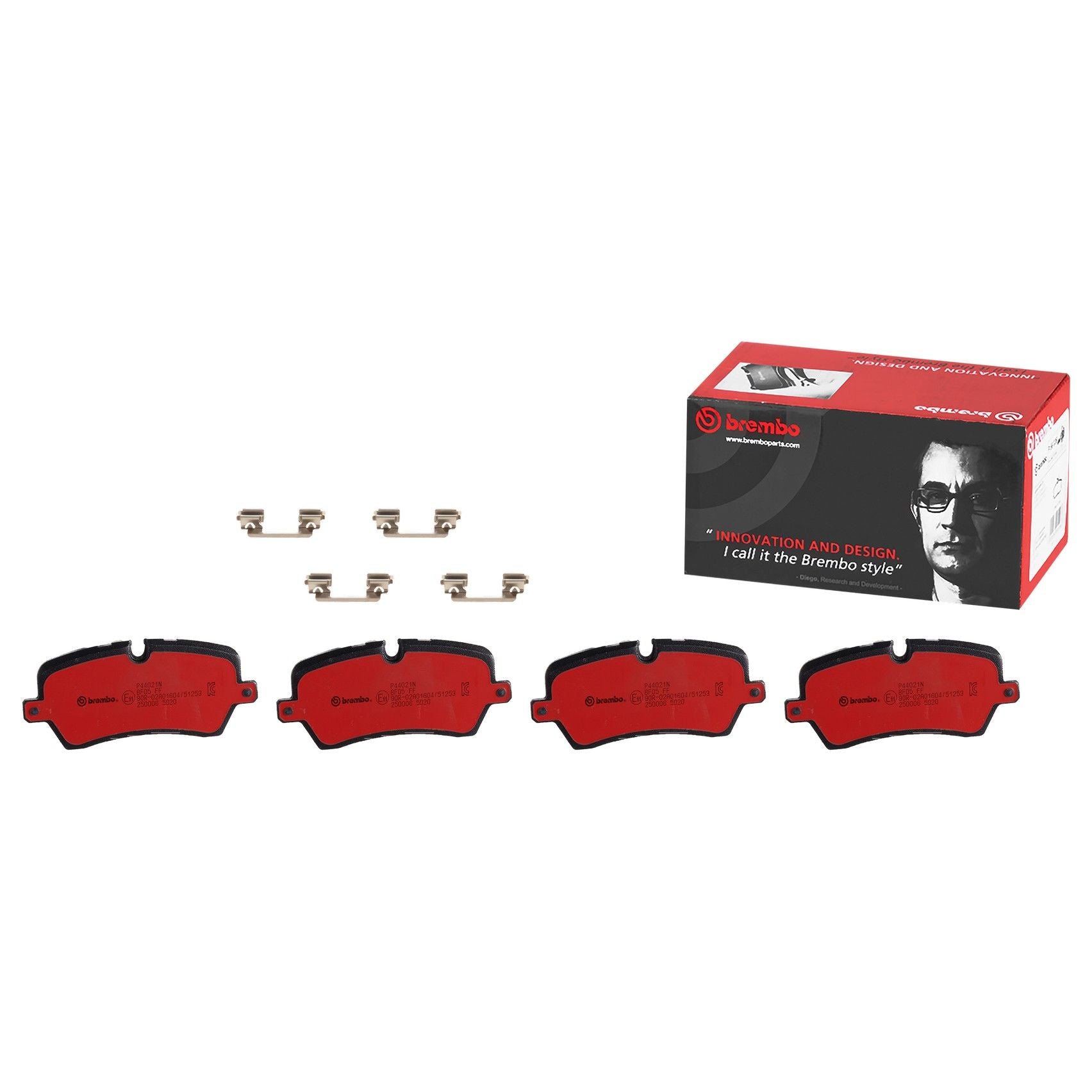 Front View of Rear Disc Brake Pad Set BREMBO P44021N