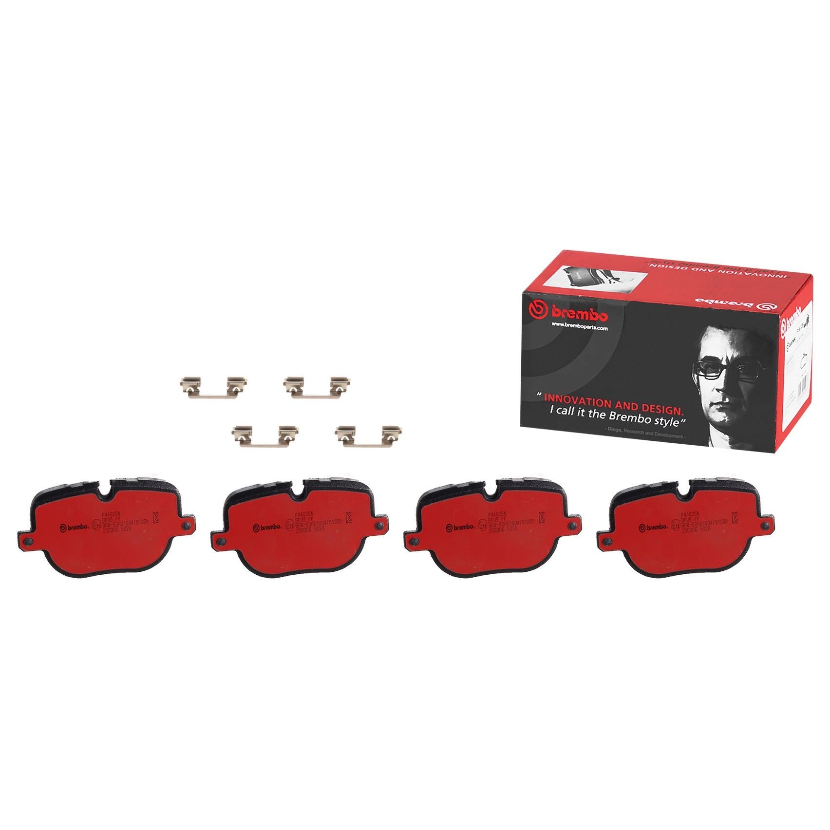 Front View of Rear Disc Brake Pad Set BREMBO P44025N