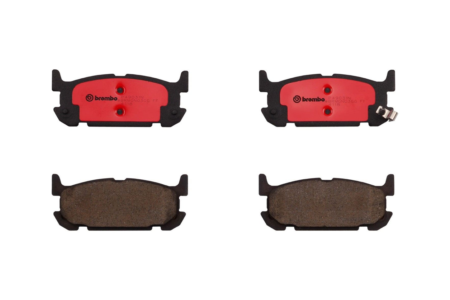 Front View of Rear Disc Brake Pad Set BREMBO P49031N