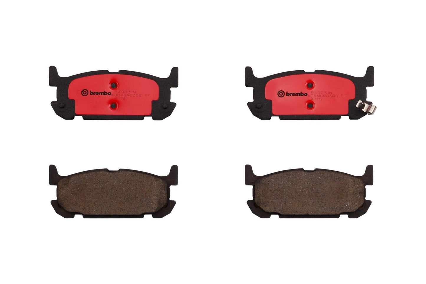 Top View of Rear Disc Brake Pad Set BREMBO P49031N