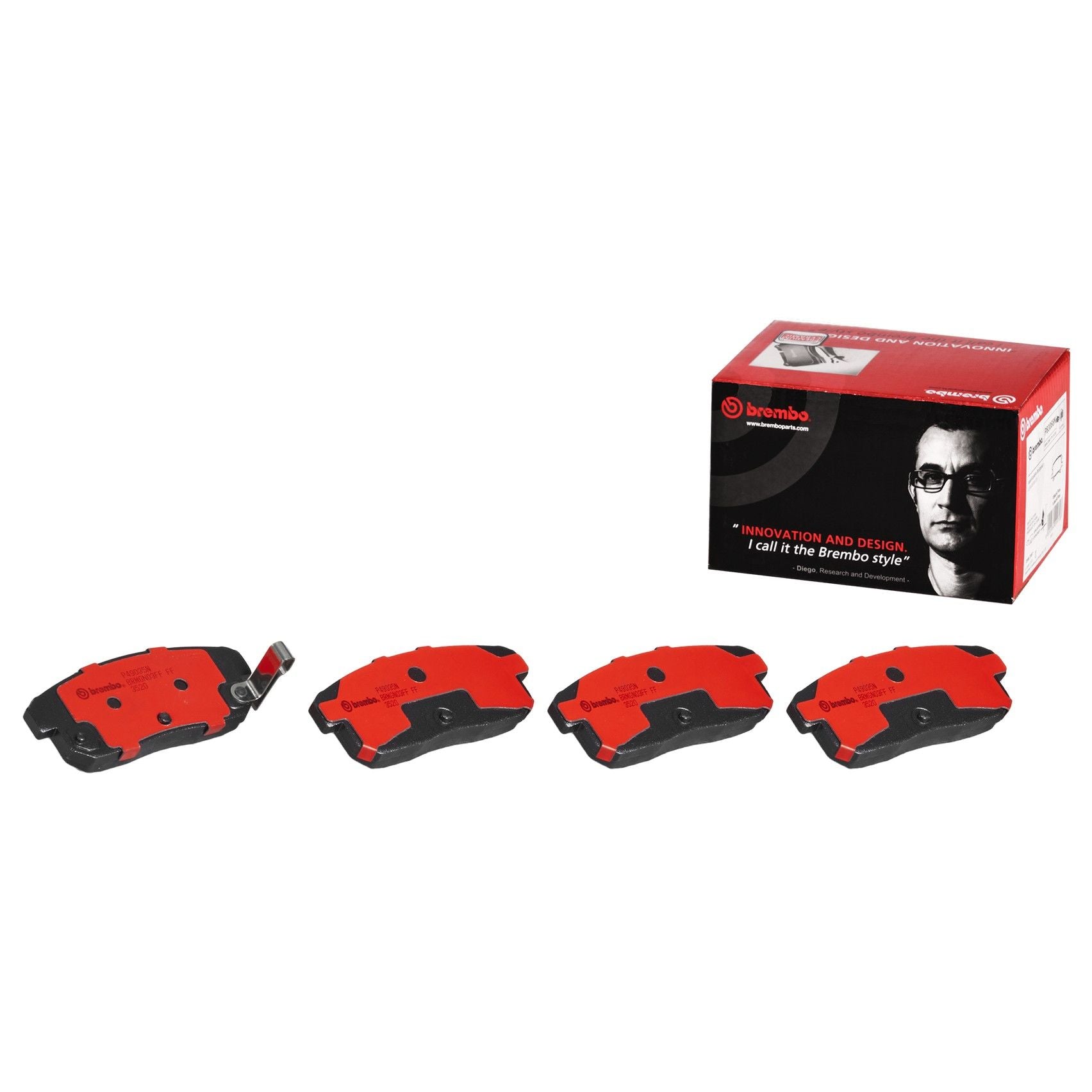 Front View of Rear Disc Brake Pad Set BREMBO P49035N