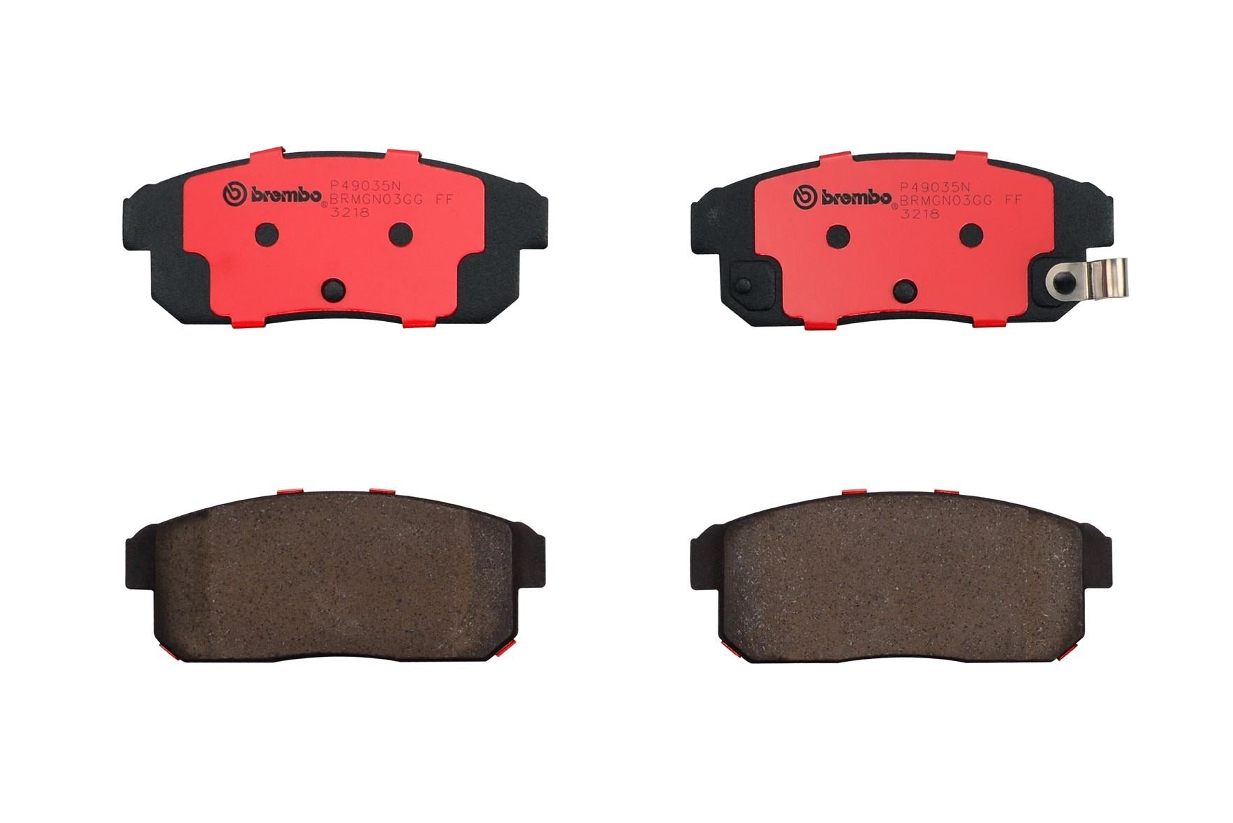 Top View of Rear Disc Brake Pad Set BREMBO P49035N