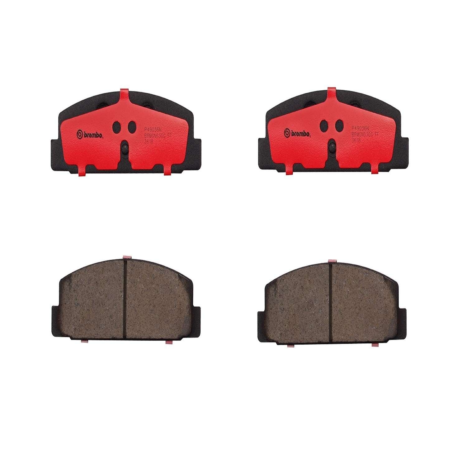 Front View of Rear Disc Brake Pad Set BREMBO P49036N