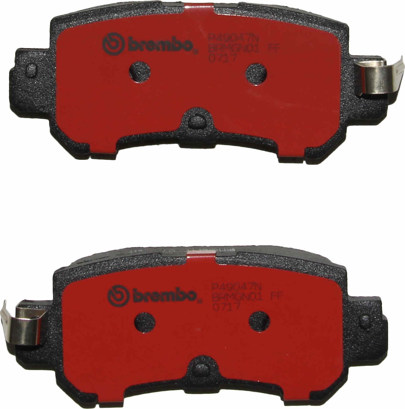 Bottom View of Rear Disc Brake Pad Set BREMBO P49047N