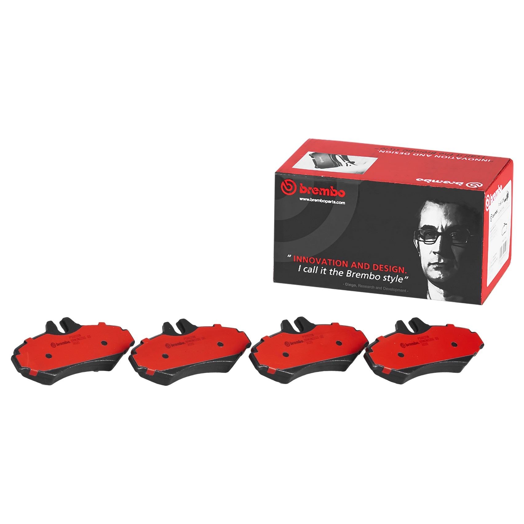 Front View of Rear Disc Brake Pad Set BREMBO P50020N