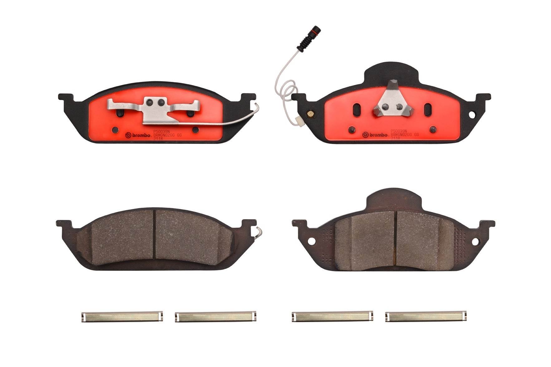 Top View of Front Disc Brake Pad Set BREMBO P50039N