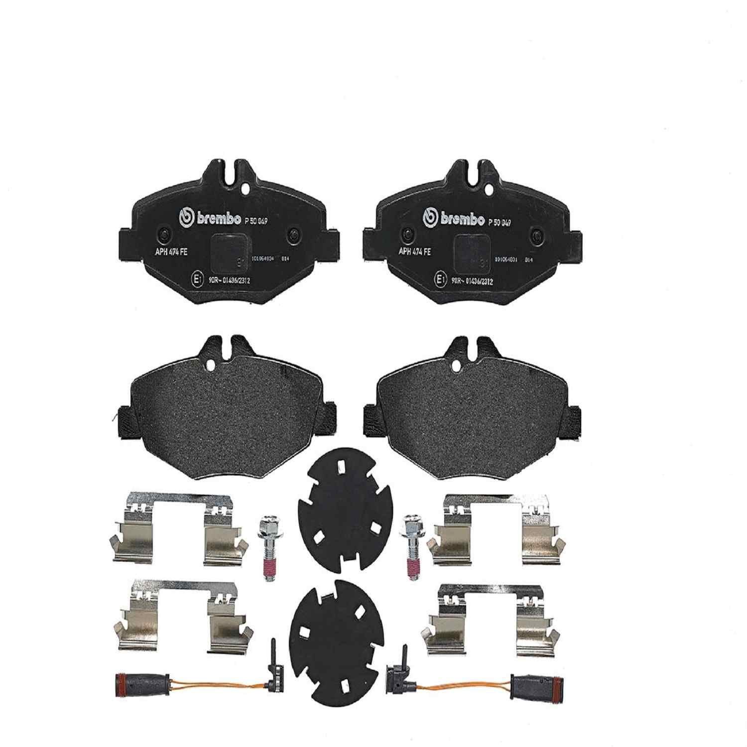 Front View of Front Disc Brake Pad Set BREMBO P50049