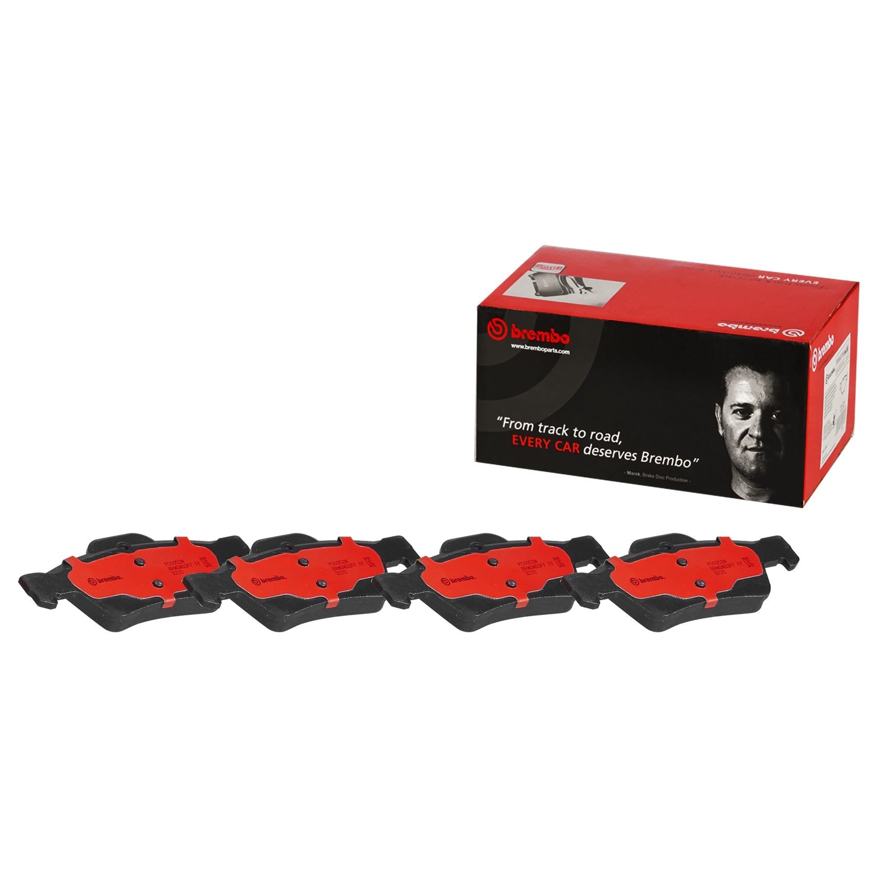 Front View of Rear Disc Brake Pad Set BREMBO P50052N