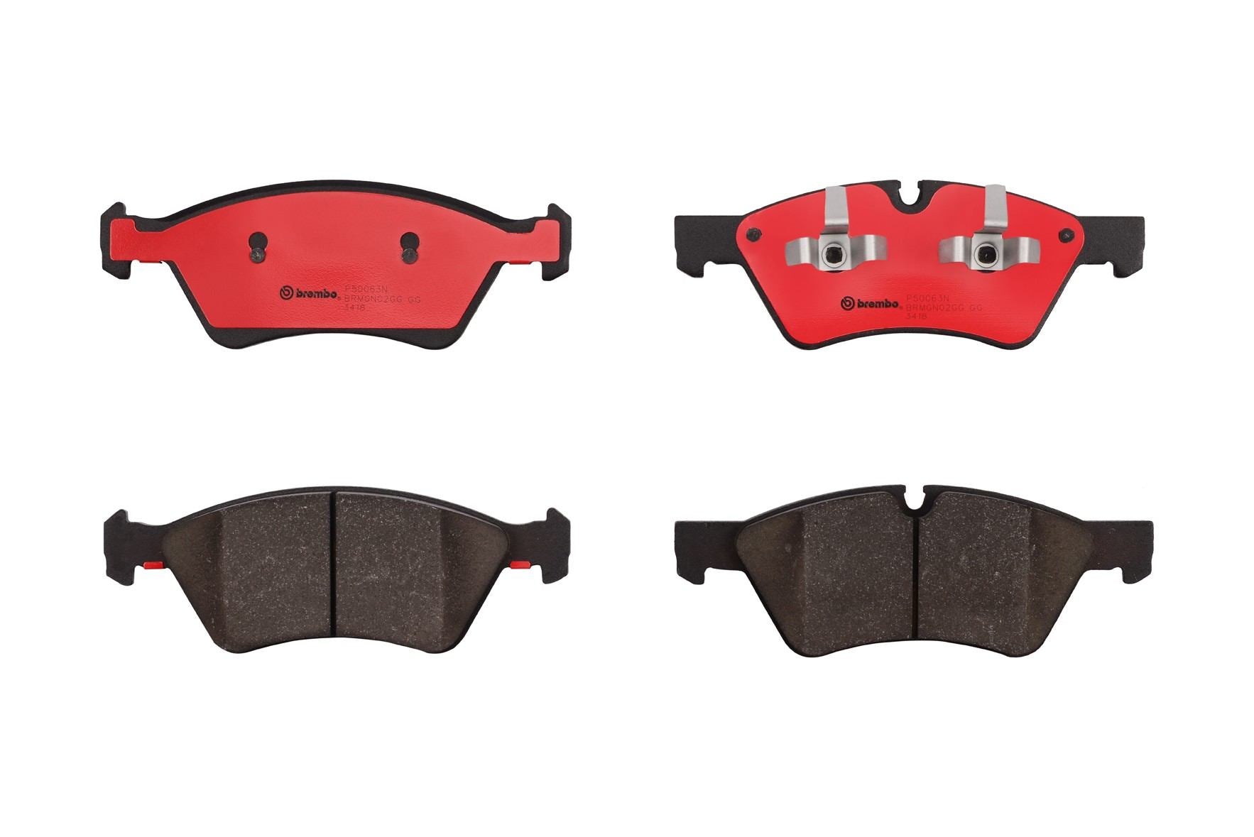 Top View of Front Disc Brake Pad Set BREMBO P50063N