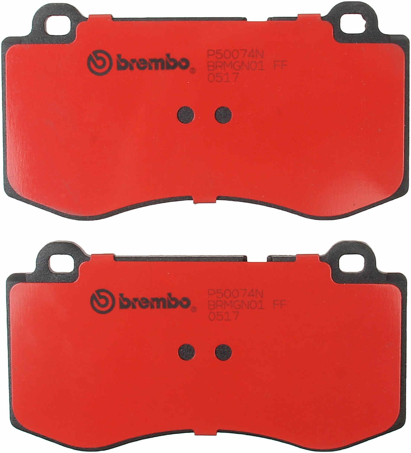 Back View of Front Disc Brake Pad Set BREMBO P50074N