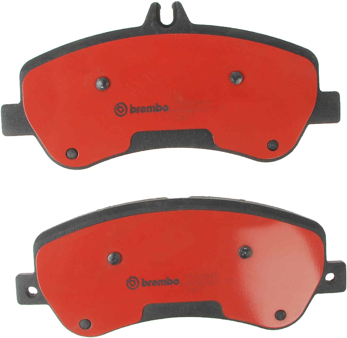 Bottom View of Front Disc Brake Pad Set BREMBO P50086N