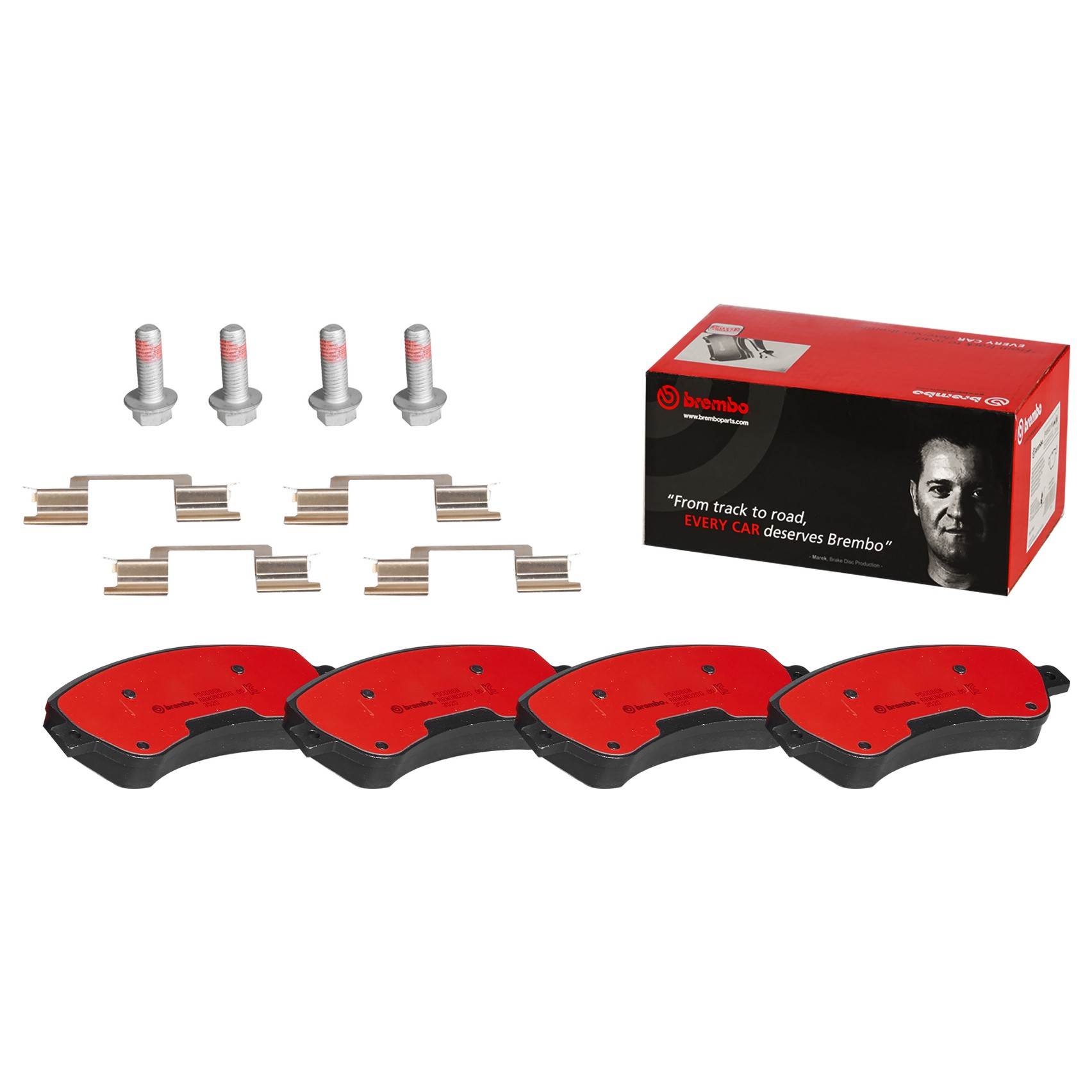 Front View of Front Disc Brake Pad Set BREMBO P50086N