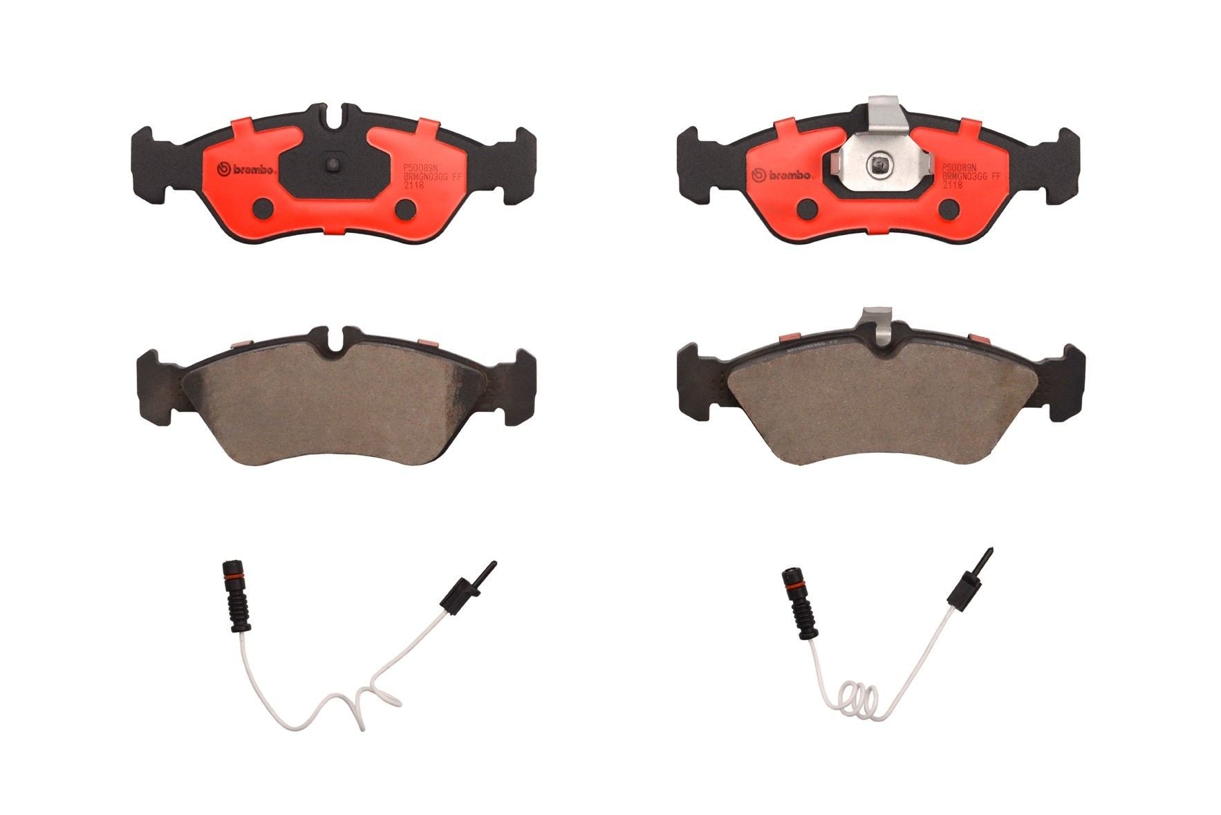 Top View of Rear Disc Brake Pad Set BREMBO P50089N