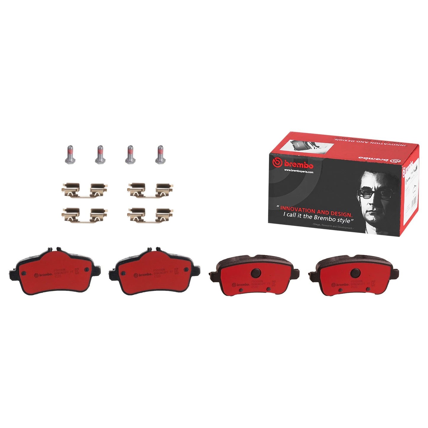 Front View of Rear Disc Brake Pad Set BREMBO P50099N