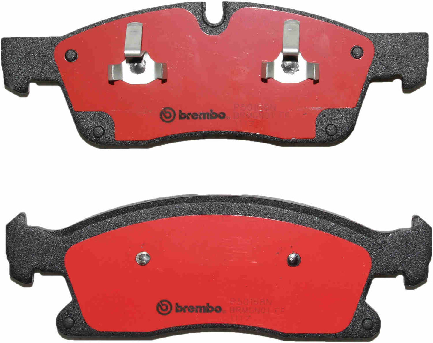 Bottom View of Front Disc Brake Pad Set BREMBO P50108N