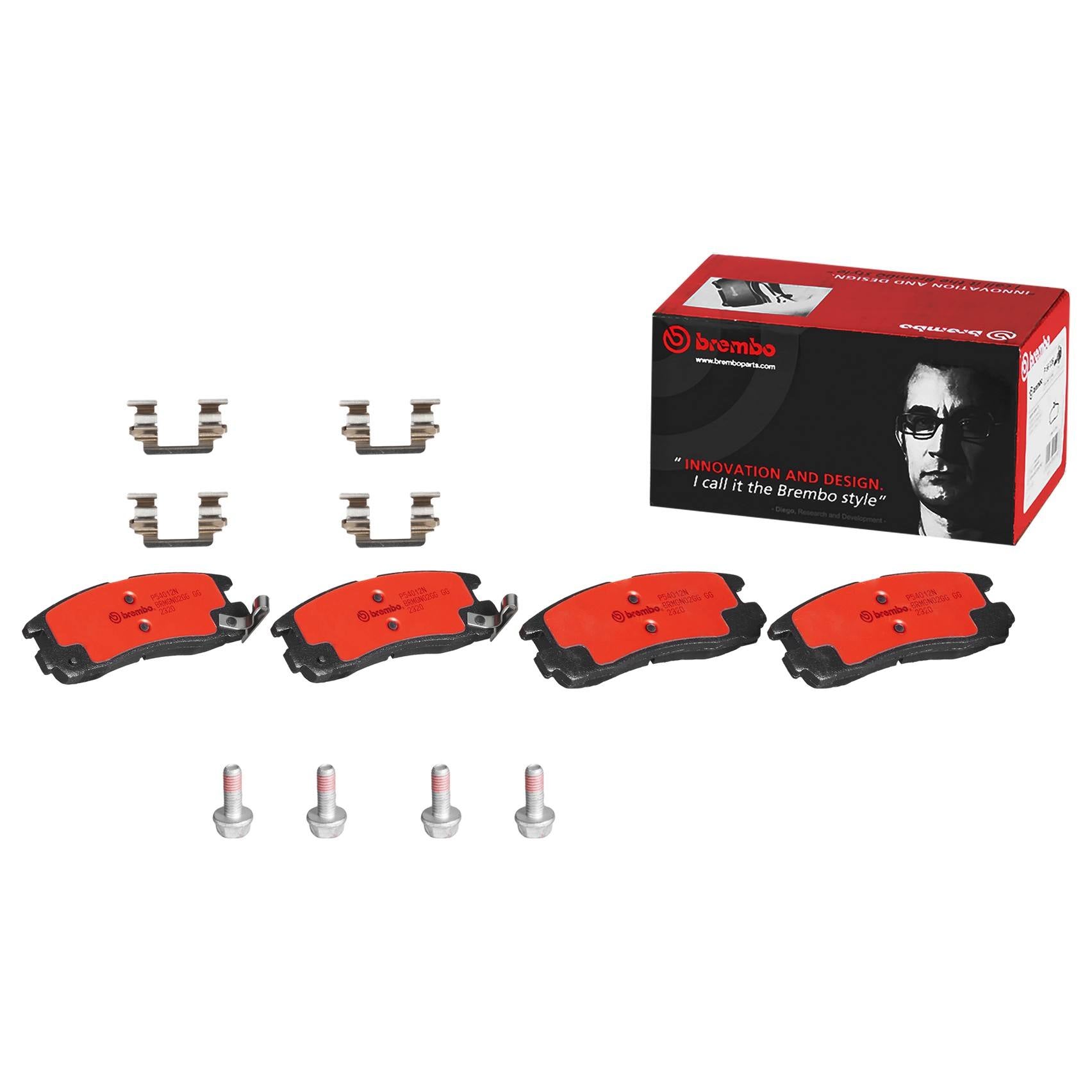 Front View of Rear Disc Brake Pad Set BREMBO P54012N