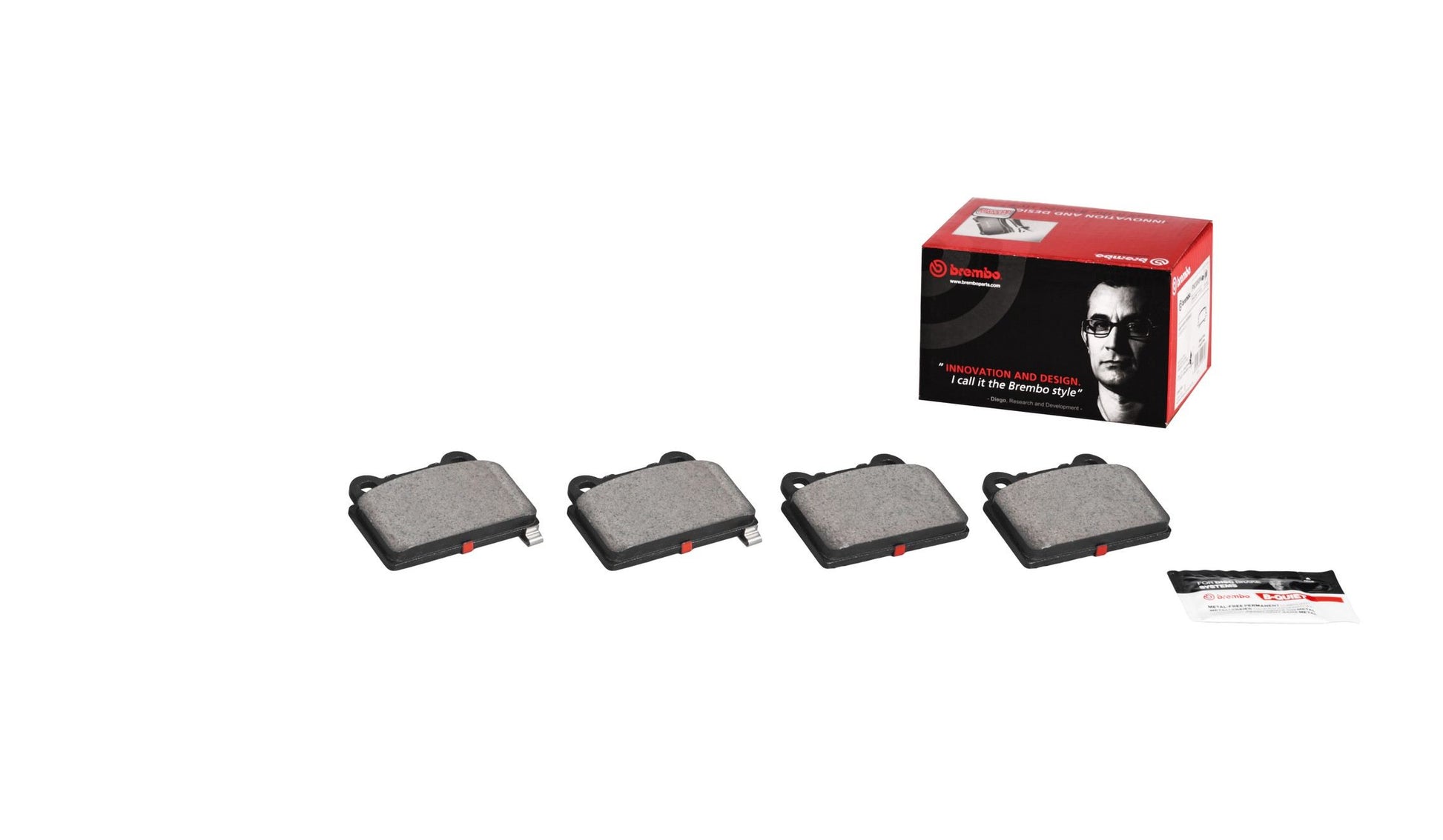 Back View of Rear Disc Brake Pad Set BREMBO P54052N