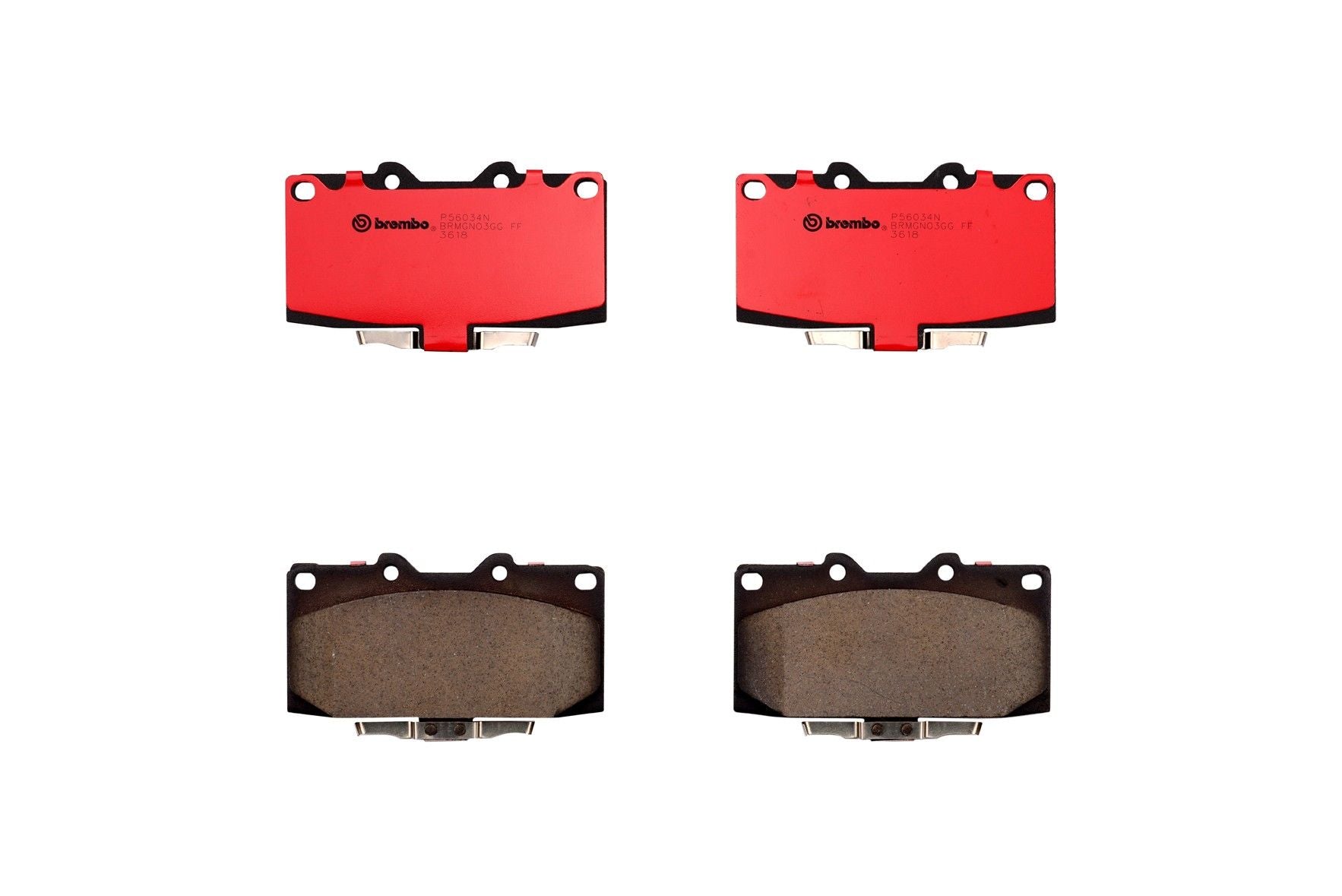 Top View of Front Disc Brake Pad Set BREMBO P56034N