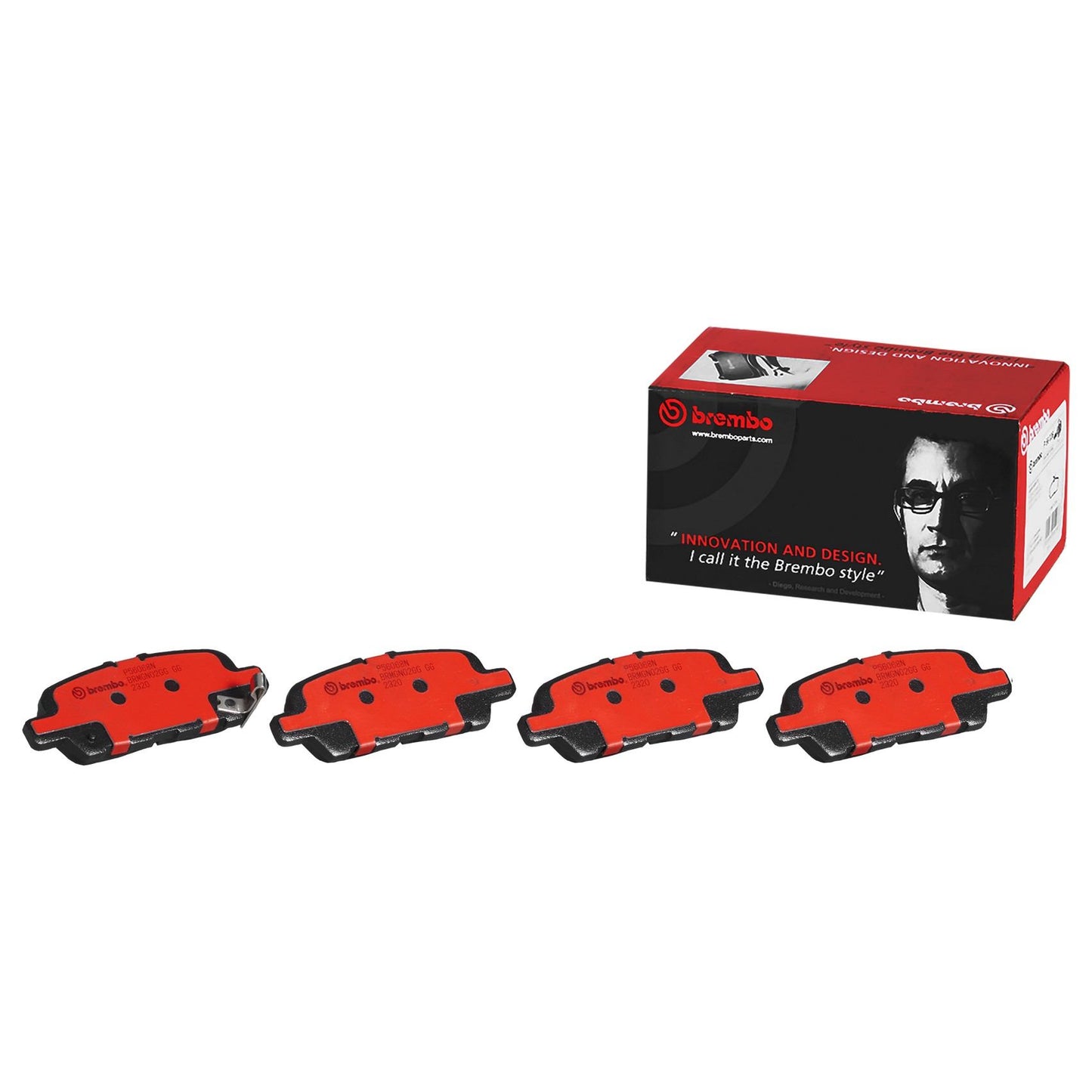 Front View of Rear Disc Brake Pad Set BREMBO P56068N