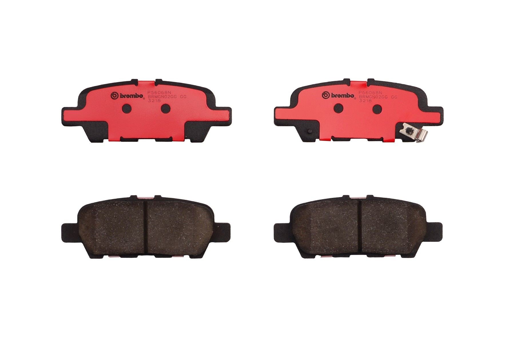 Top View of Rear Disc Brake Pad Set BREMBO P56068N