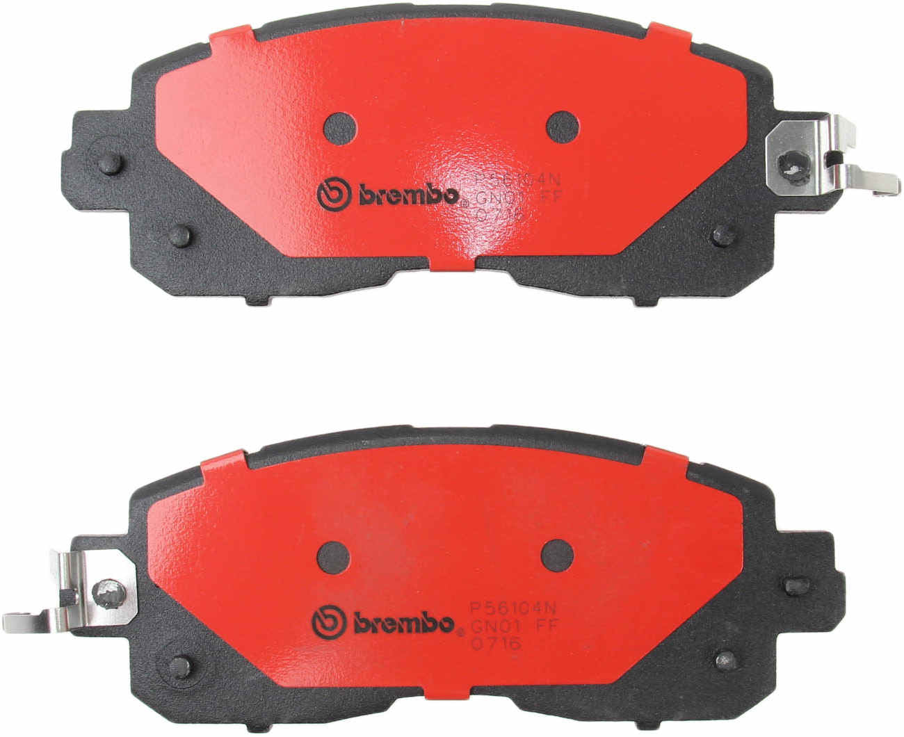 Back View of Front Disc Brake Pad Set BREMBO P56104N