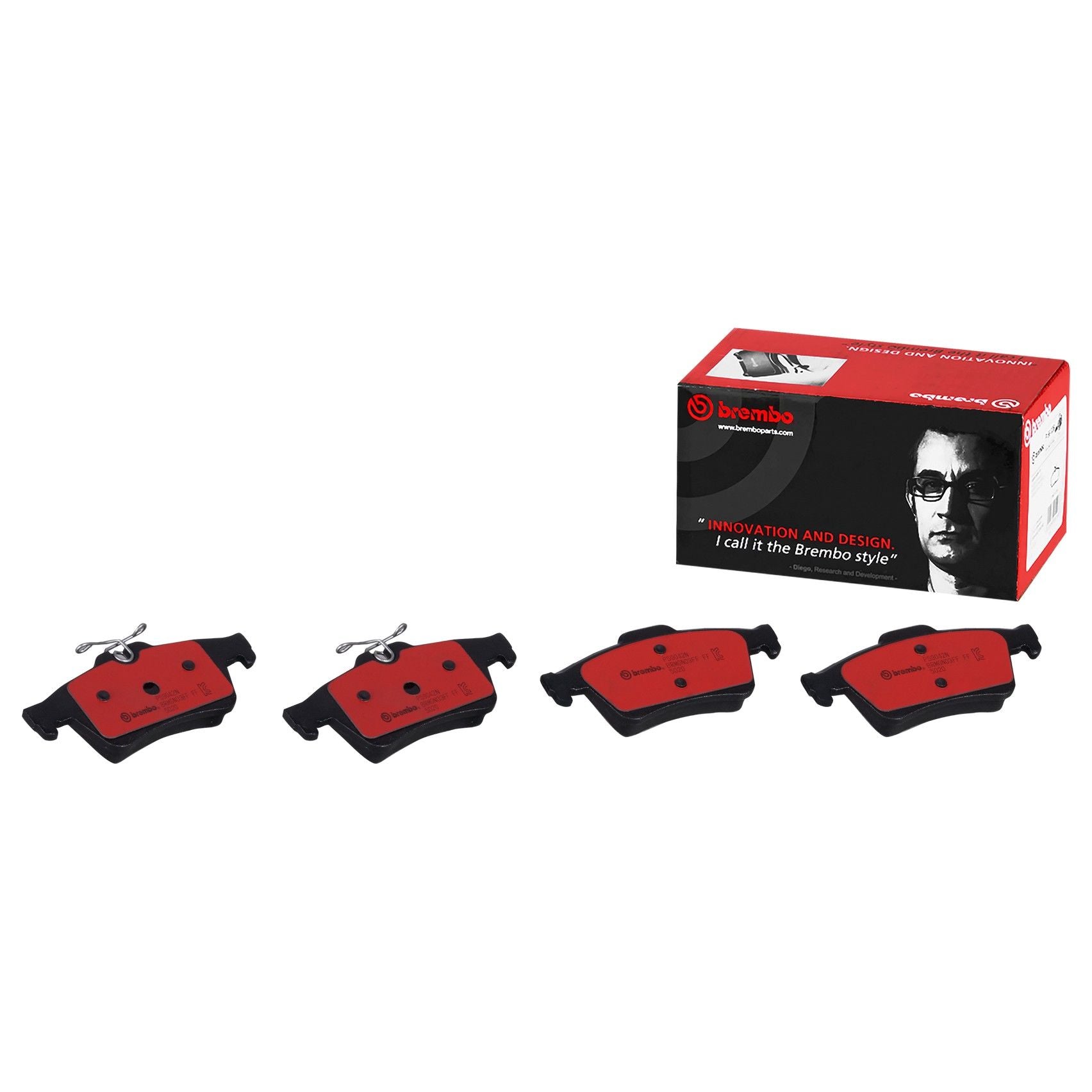 Front View of Rear Disc Brake Pad Set BREMBO P59042N