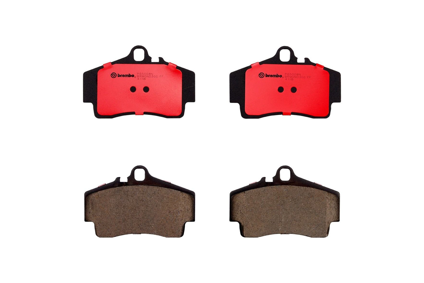 Top View of Rear Disc Brake Pad Set BREMBO P65008N