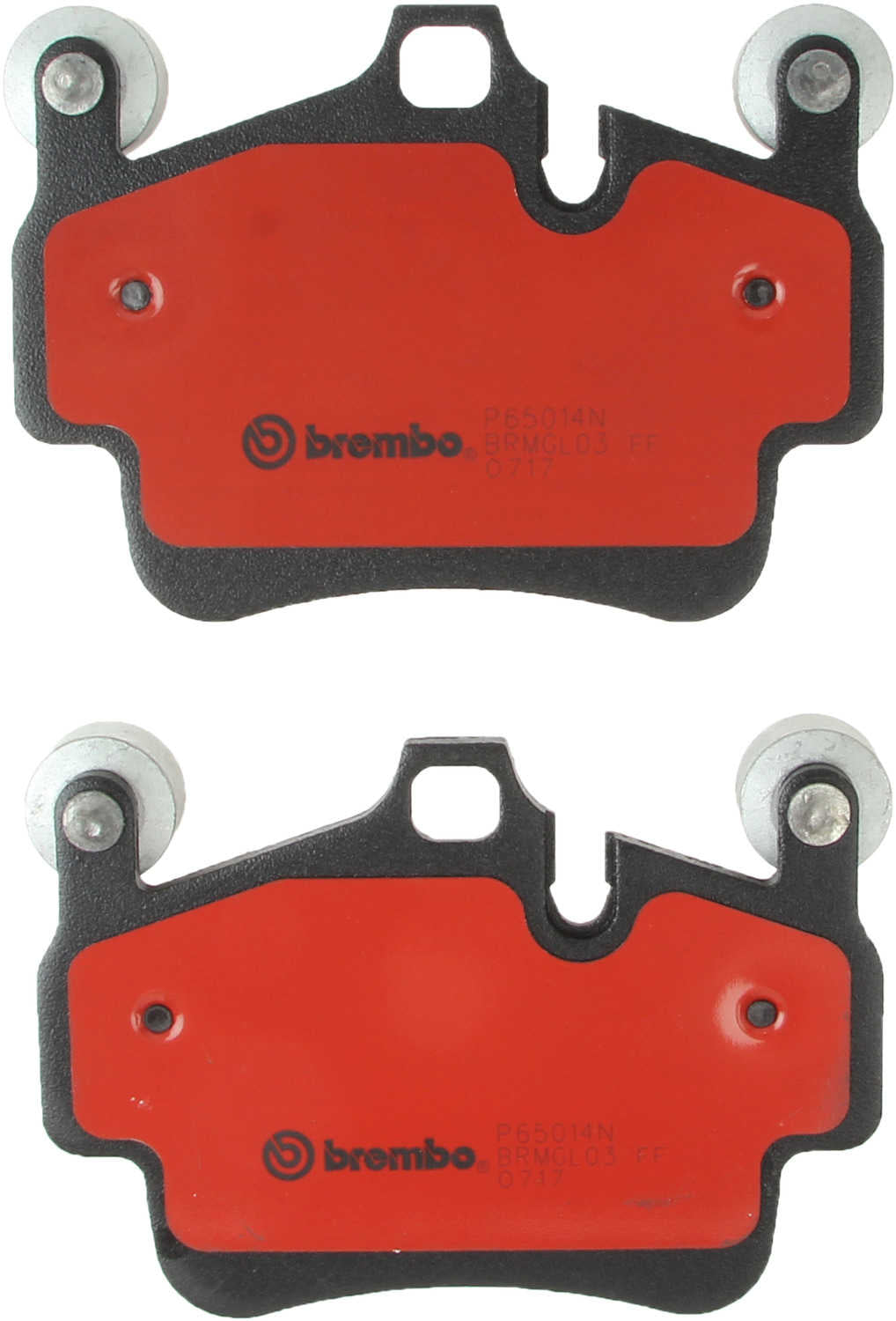 Bottom View of Rear Disc Brake Pad Set BREMBO P65014N