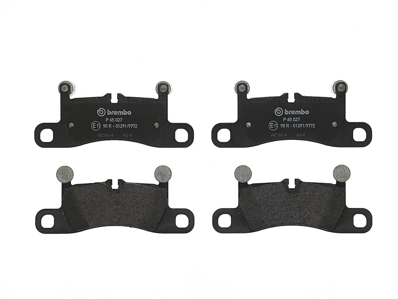 Top View of Rear Disc Brake Pad Set BREMBO P65027