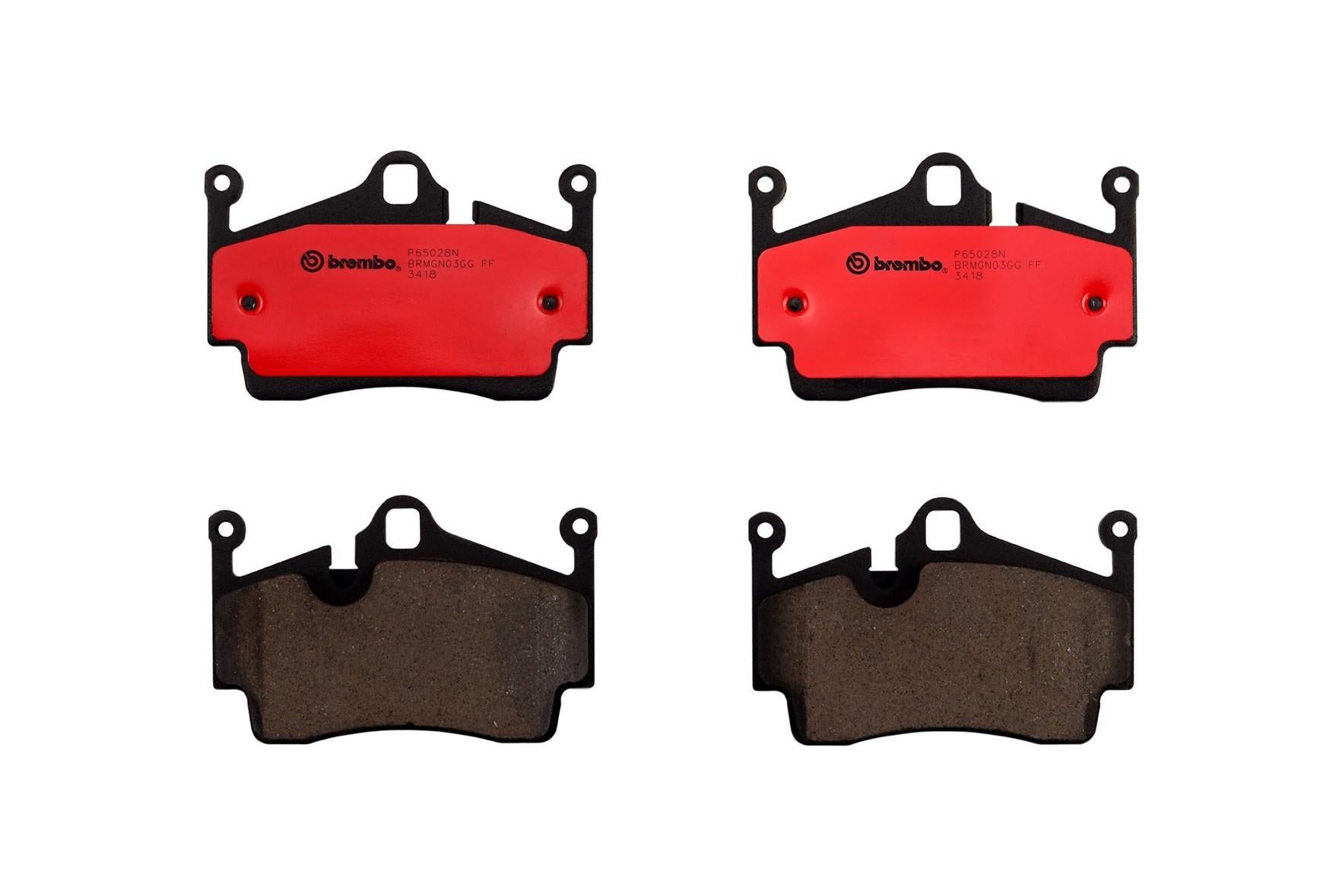 Top View of Rear Disc Brake Pad Set BREMBO P65028N