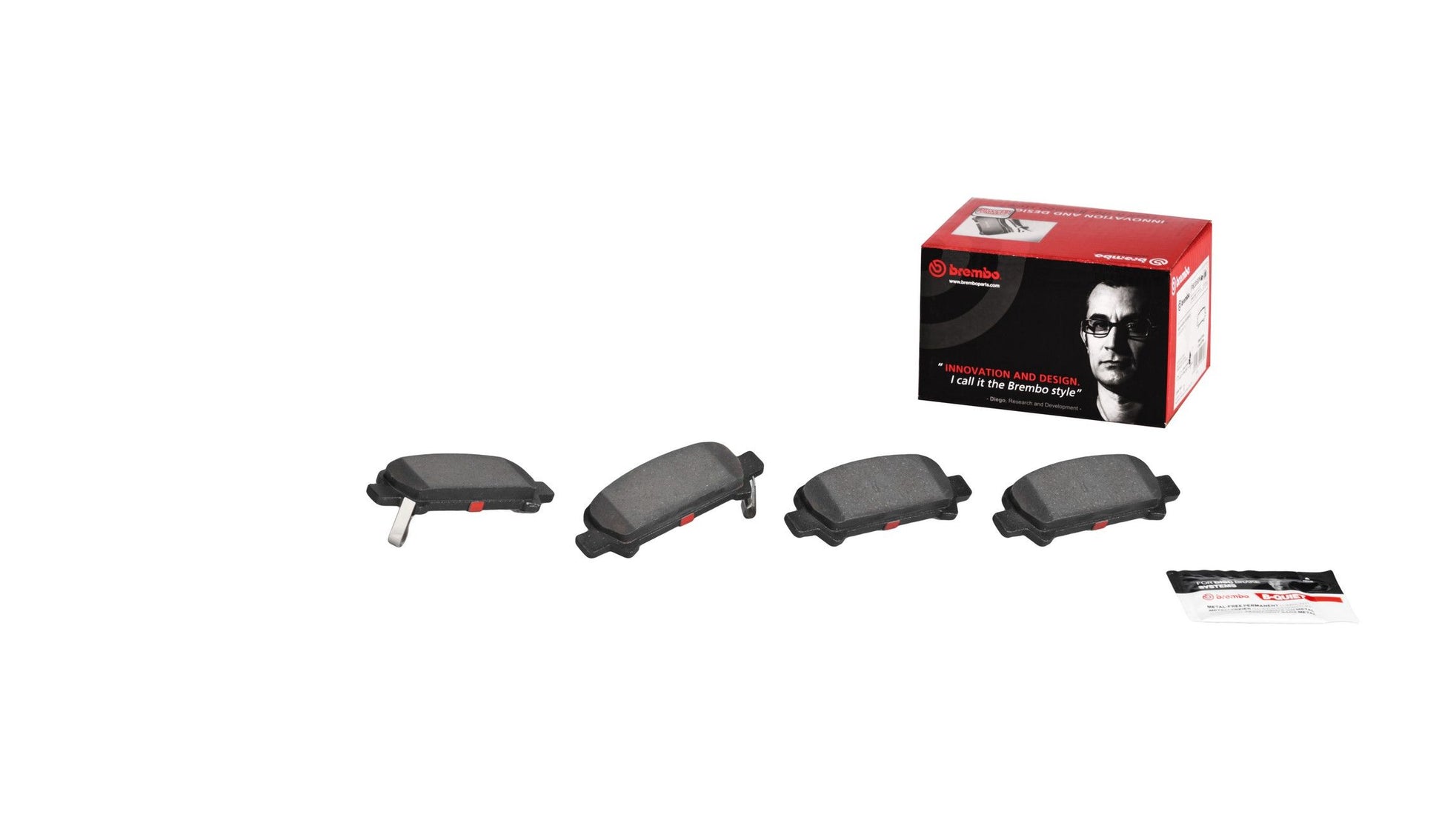 Back View of Rear Disc Brake Pad Set BREMBO P78011N