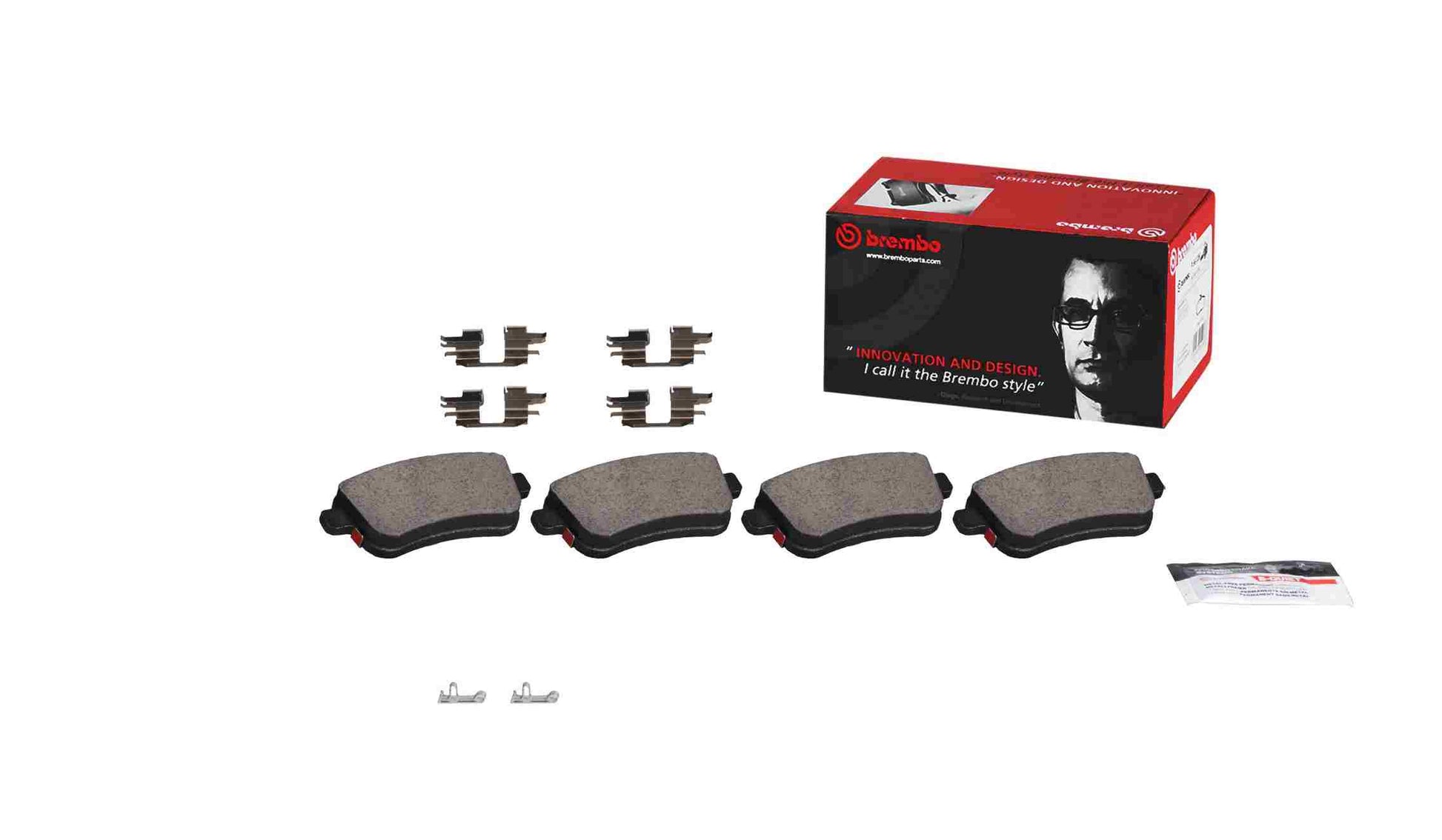 Back View of Rear Disc Brake Pad Set BREMBO P78014N