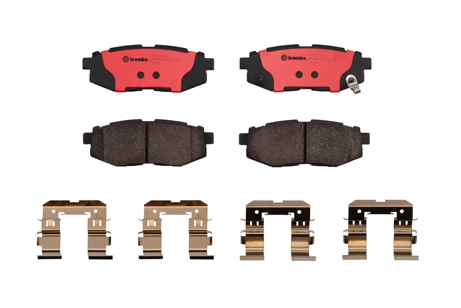 Top View of Rear Disc Brake Pad Set BREMBO P78018N