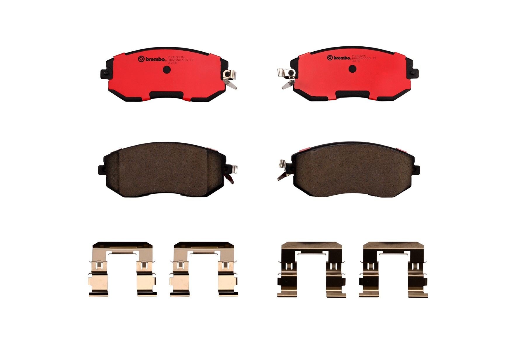 Top View of Front Disc Brake Pad Set BREMBO P78021N