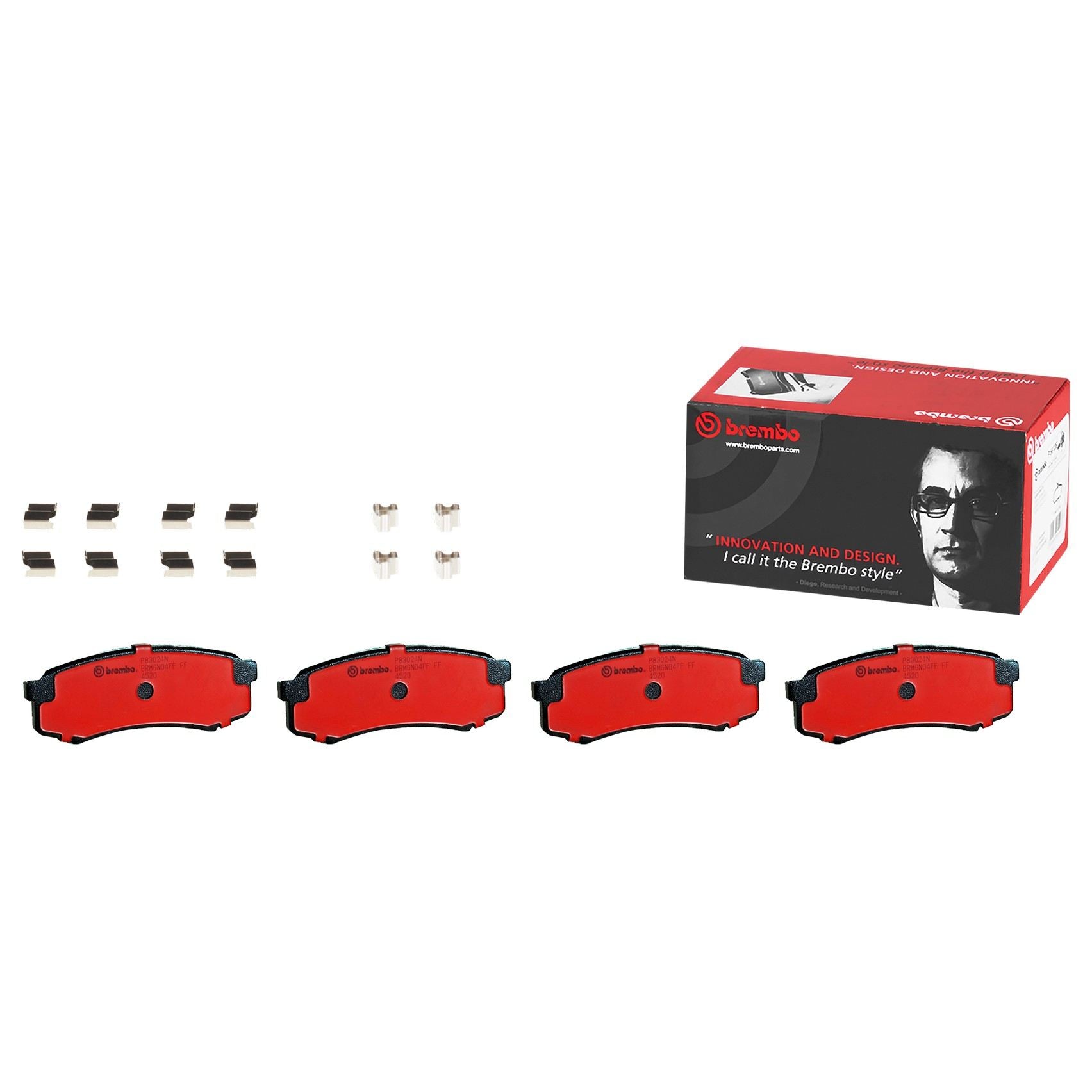 Front View of Rear Disc Brake Pad Set BREMBO P83024N