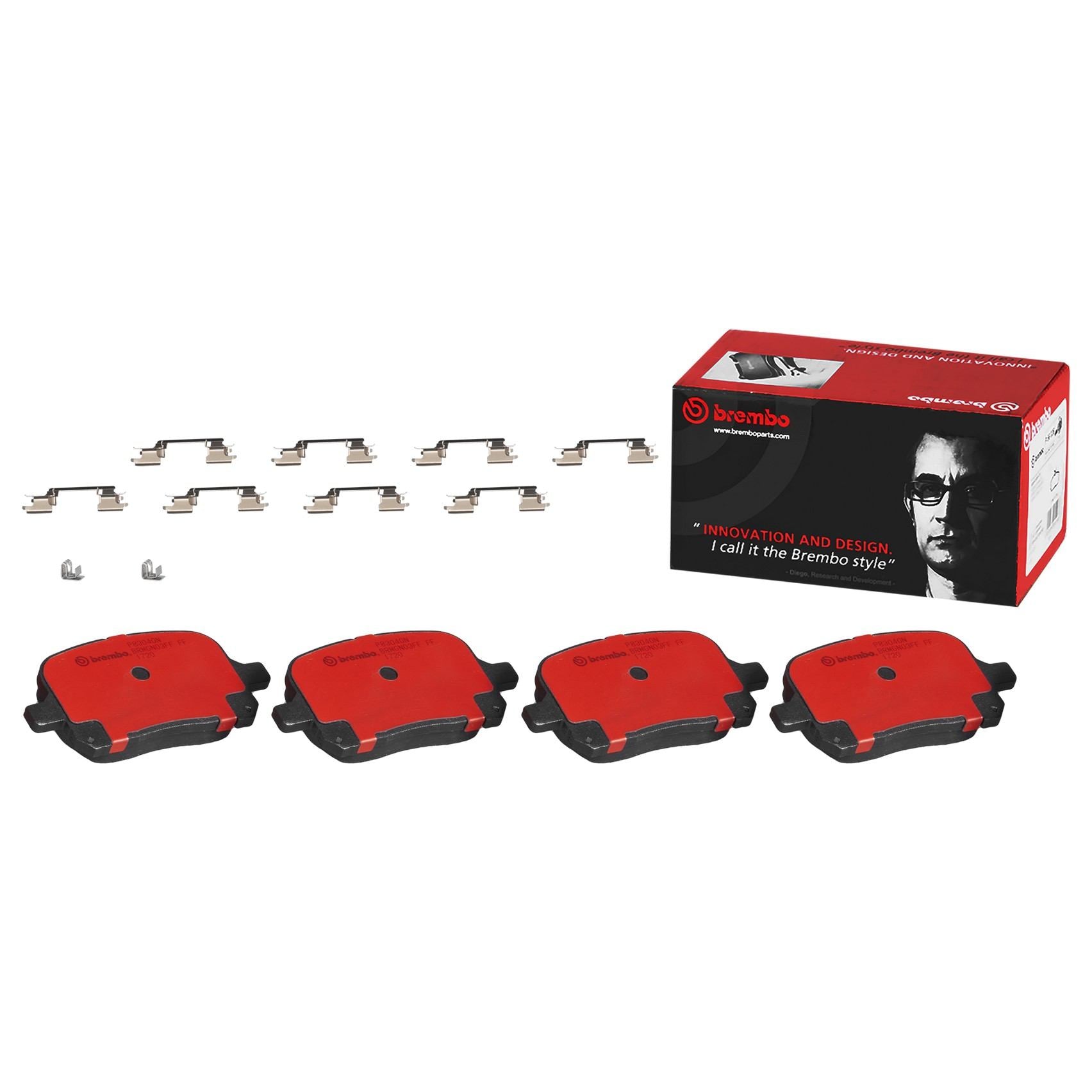 Front View of Front Disc Brake Pad Set BREMBO P83040N