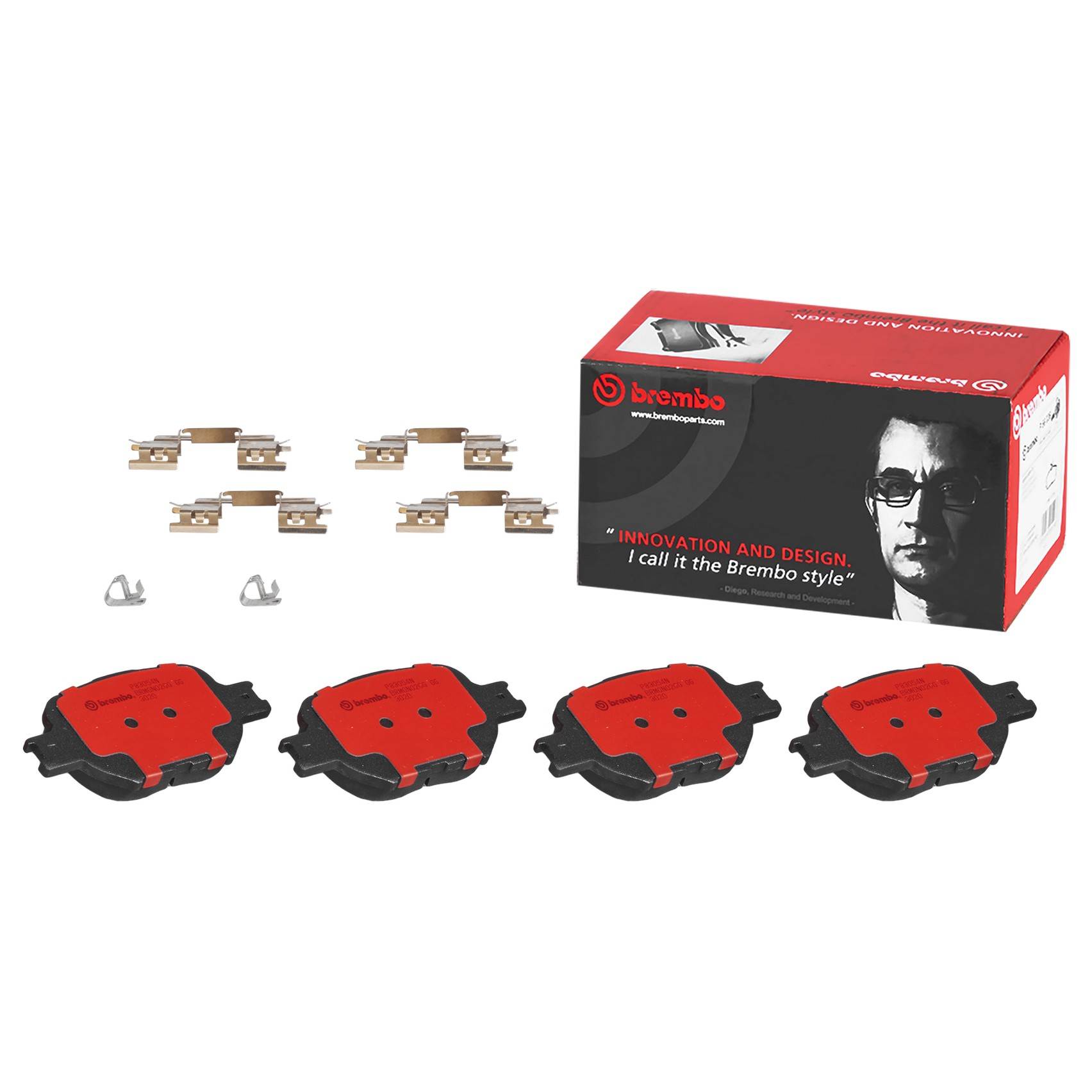 Front View of Front Disc Brake Pad Set BREMBO P83054N