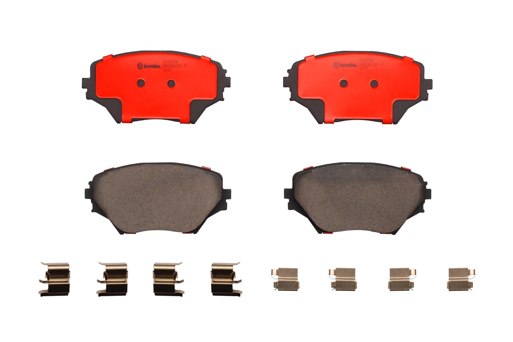 Top View of Front Disc Brake Pad Set BREMBO P83055N