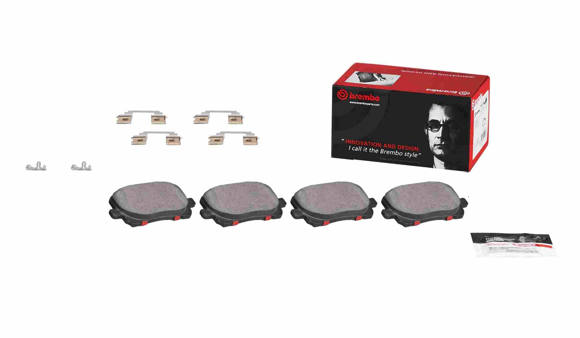 Back View of Front Disc Brake Pad Set BREMBO P83061N