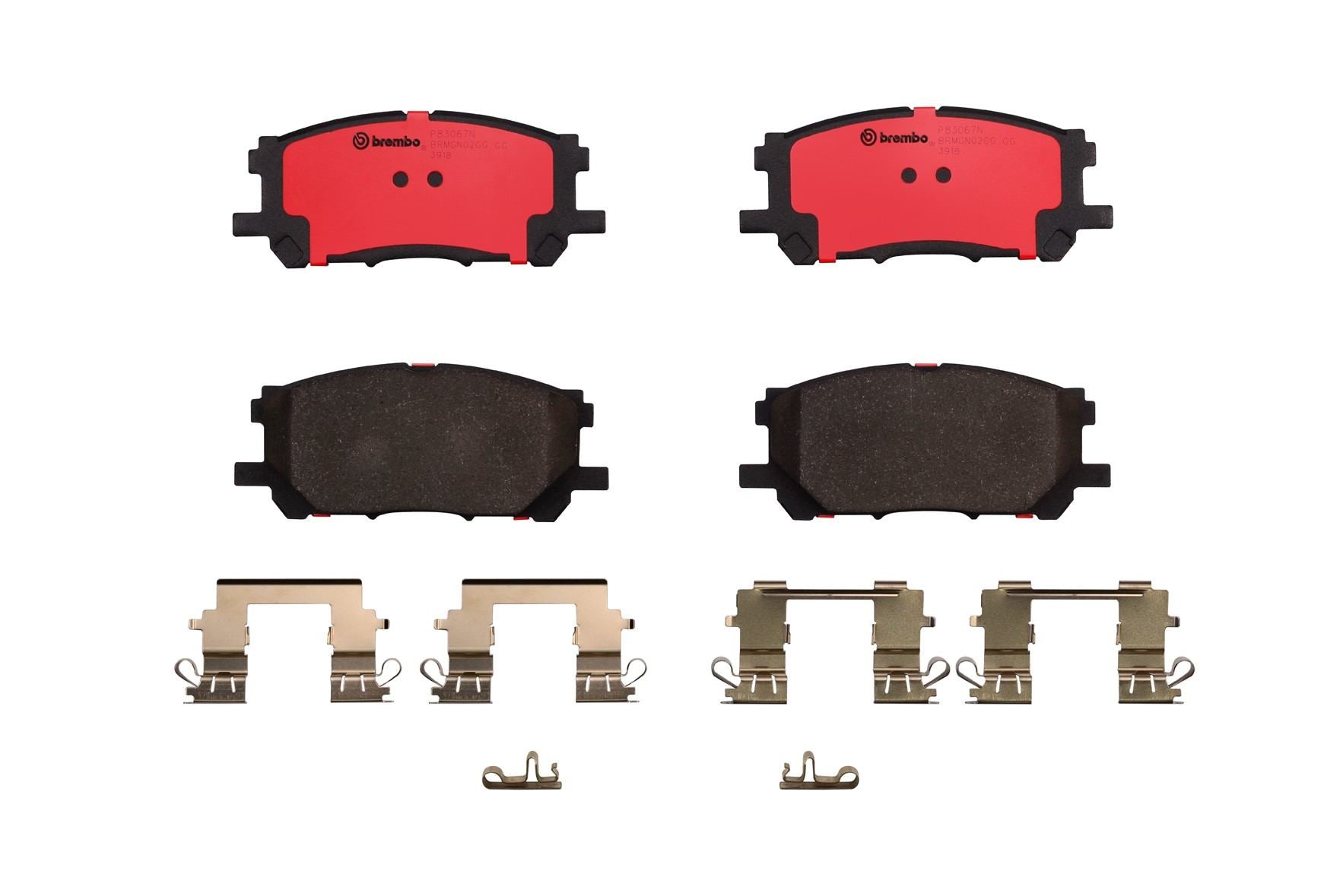 Top View of Front Disc Brake Pad Set BREMBO P83067N