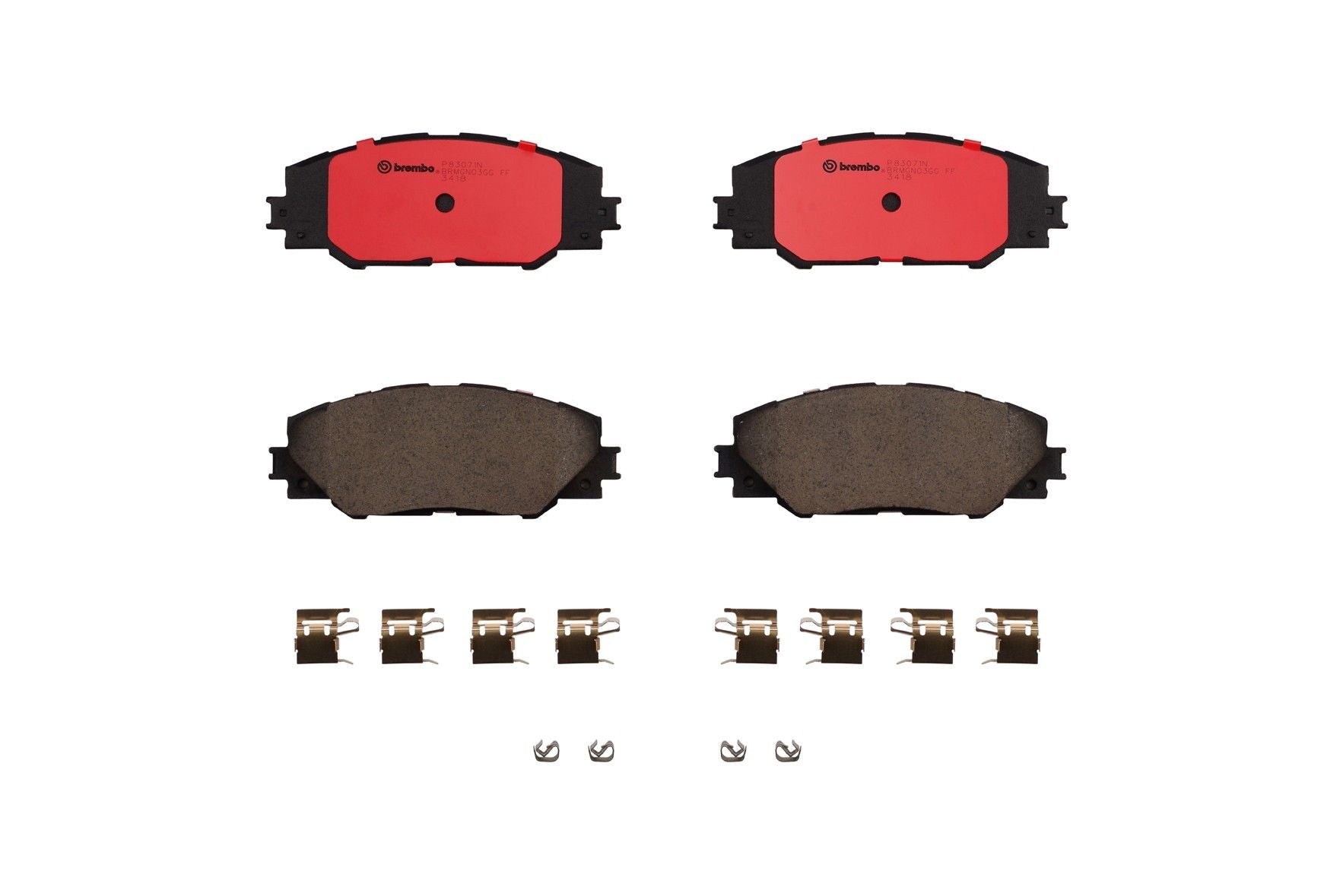 Top View of Front Disc Brake Pad Set BREMBO P83071N