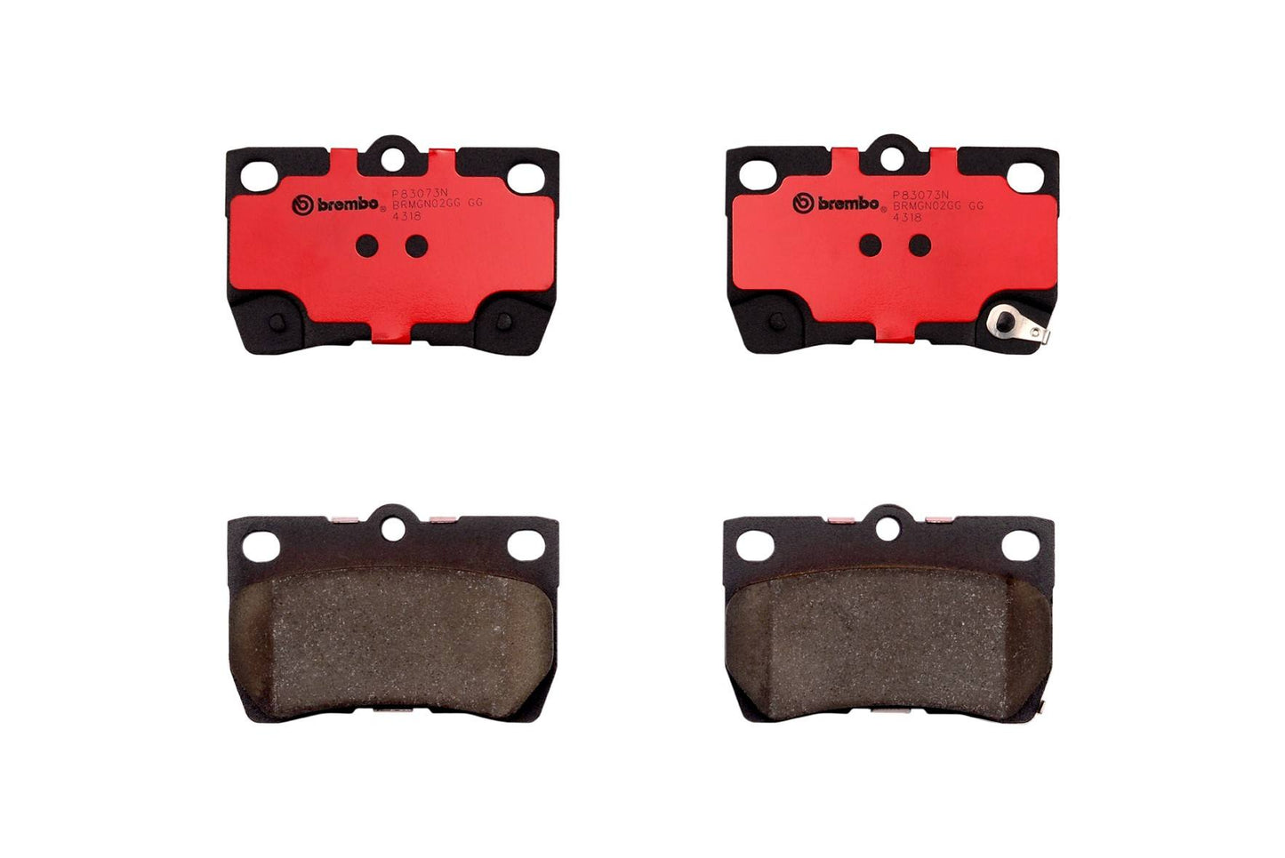 Top View of Rear Disc Brake Pad Set BREMBO P83073N