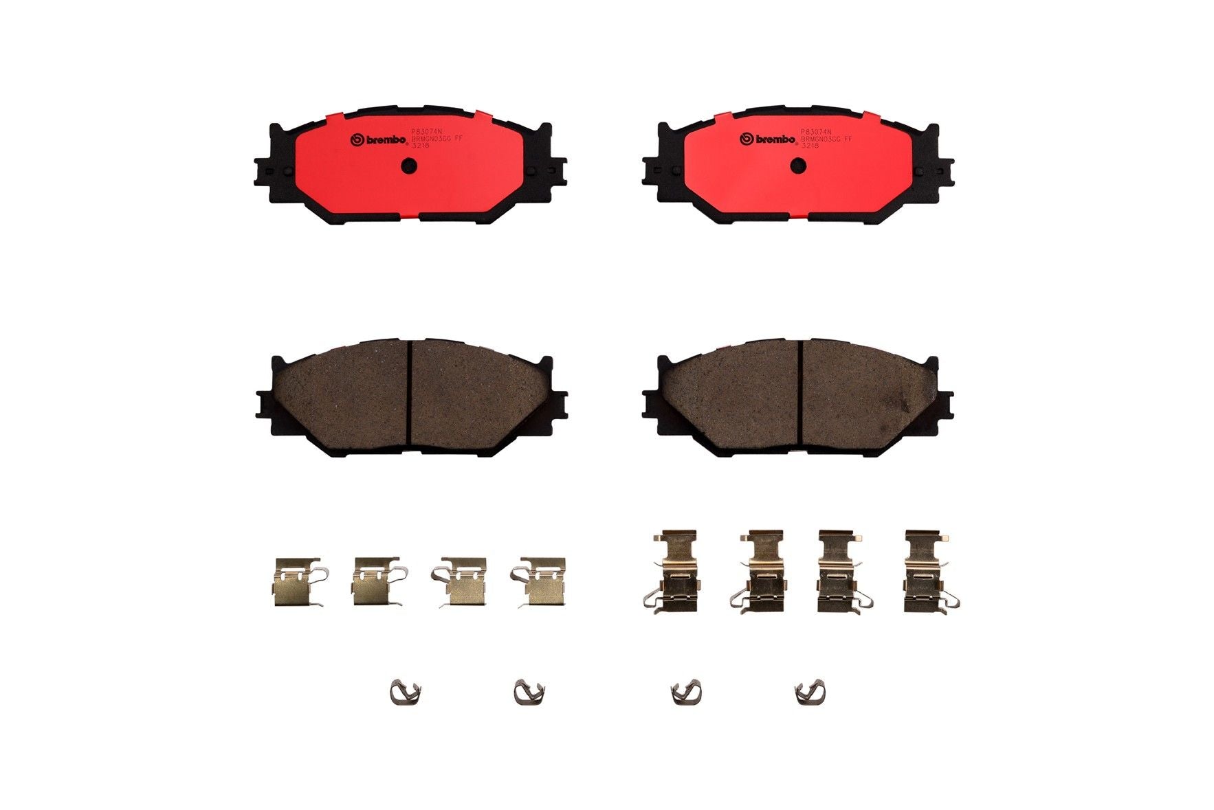 Top View of Front Disc Brake Pad Set BREMBO P83074N