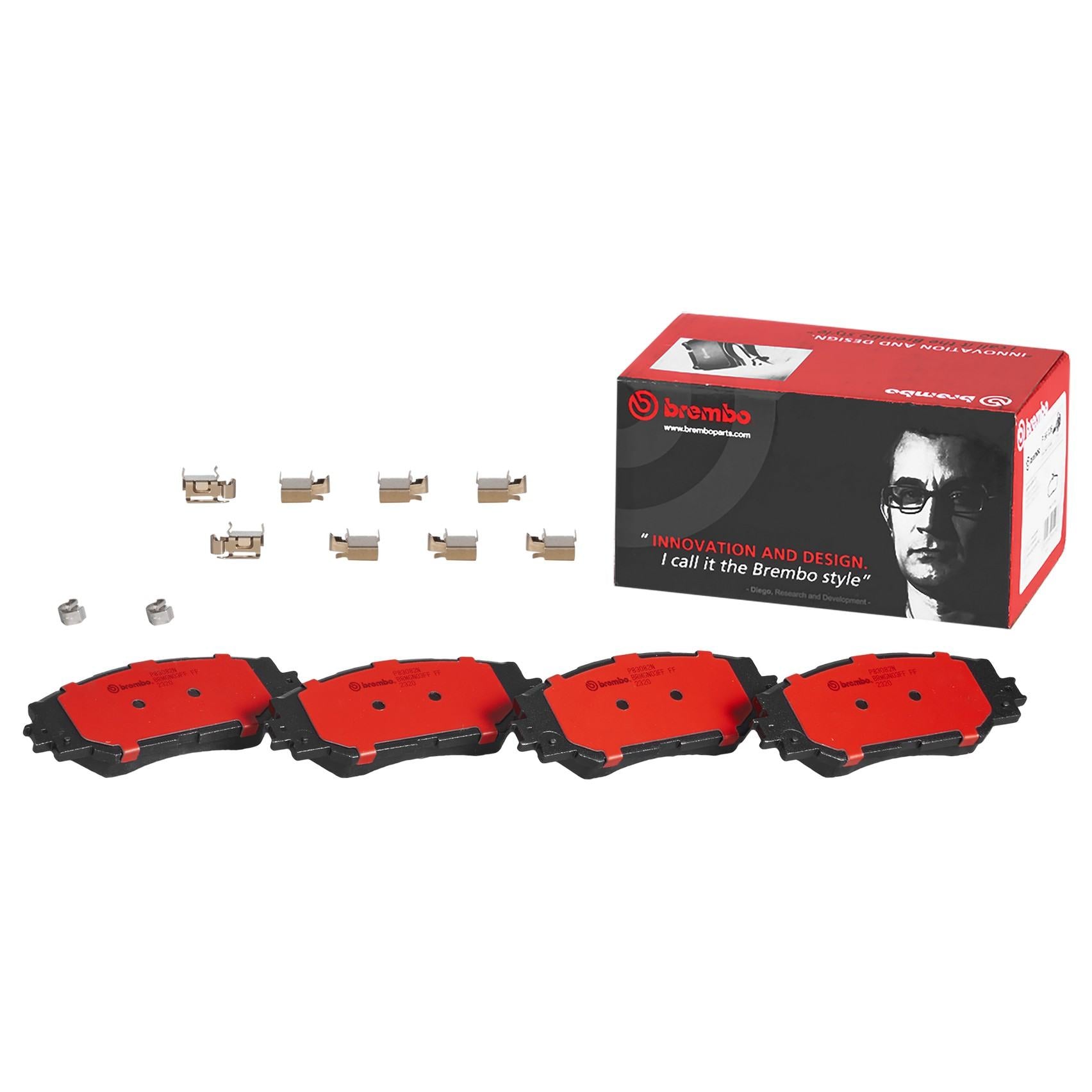 Front View of Front Disc Brake Pad Set BREMBO P83082N