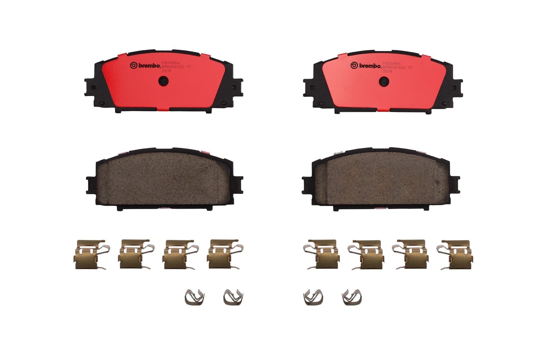 Top View of Front Disc Brake Pad Set BREMBO P83086N