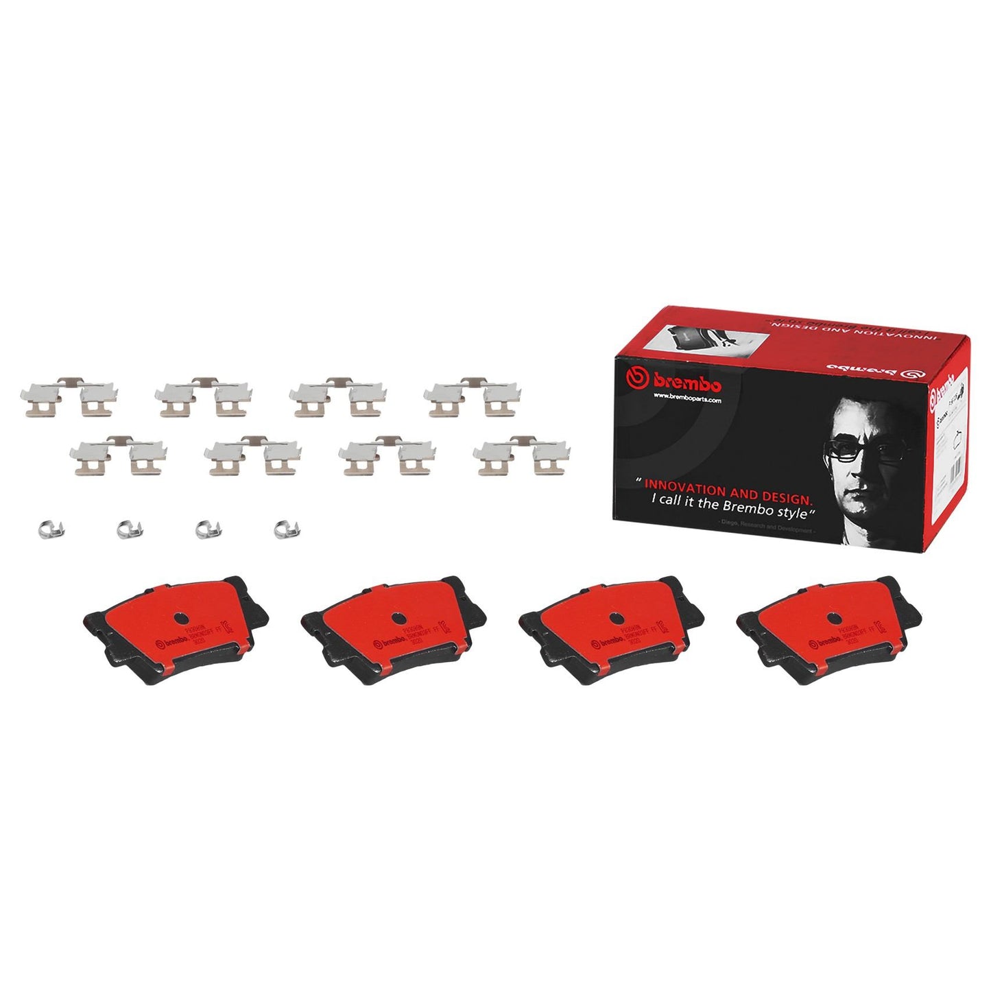 Front View of Rear Disc Brake Pad Set BREMBO P83089N