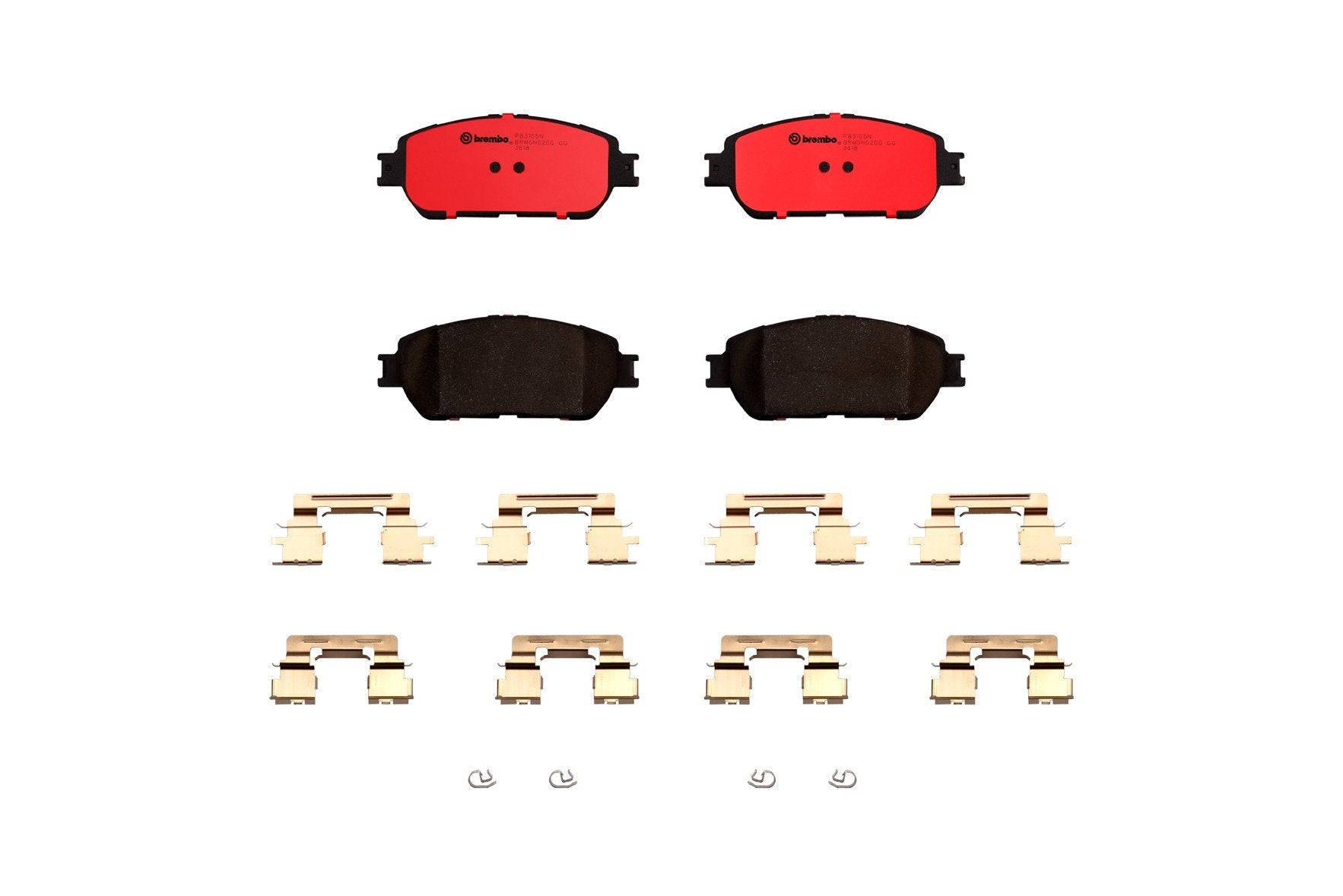 Top View of Front Disc Brake Pad Set BREMBO P83105N