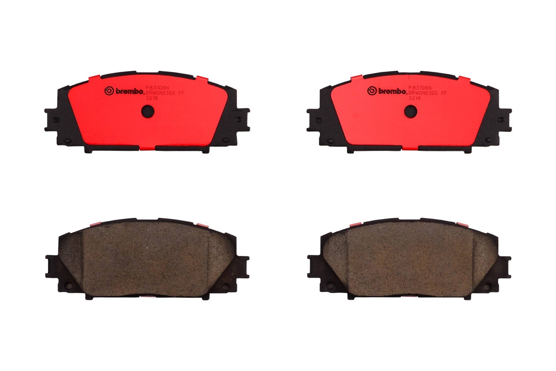 Top View of Front Disc Brake Pad Set BREMBO P83106N